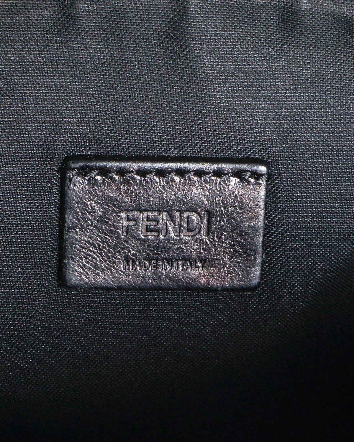 Fendi Black Leather Silver Metal Monster Eyes Flat Pouch Clutch