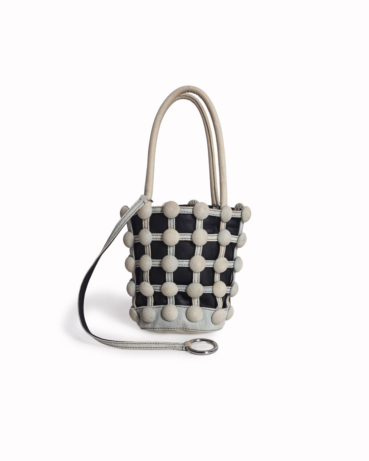 Alexander Wang Studded Denim Roxy Mini Bucket Tote Bag