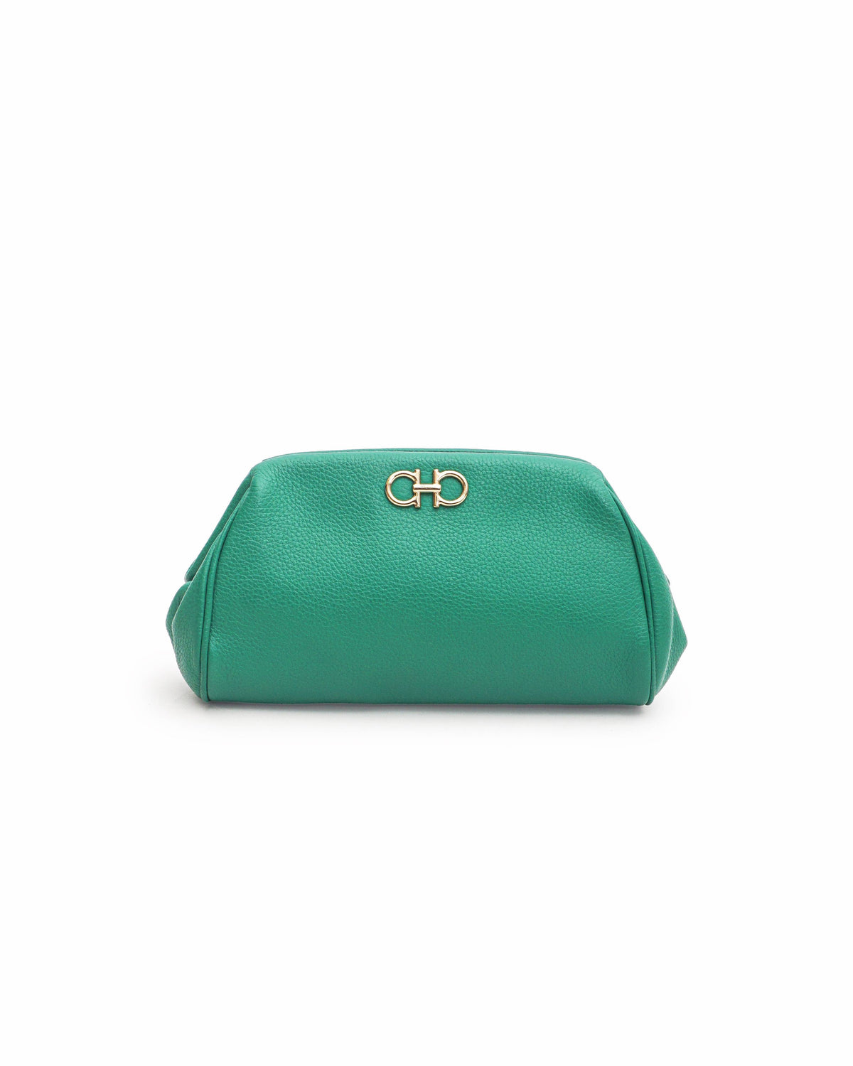 Salvatore Ferragamo Green Pebbled Leather Gancini Mini Crossbody Bag
