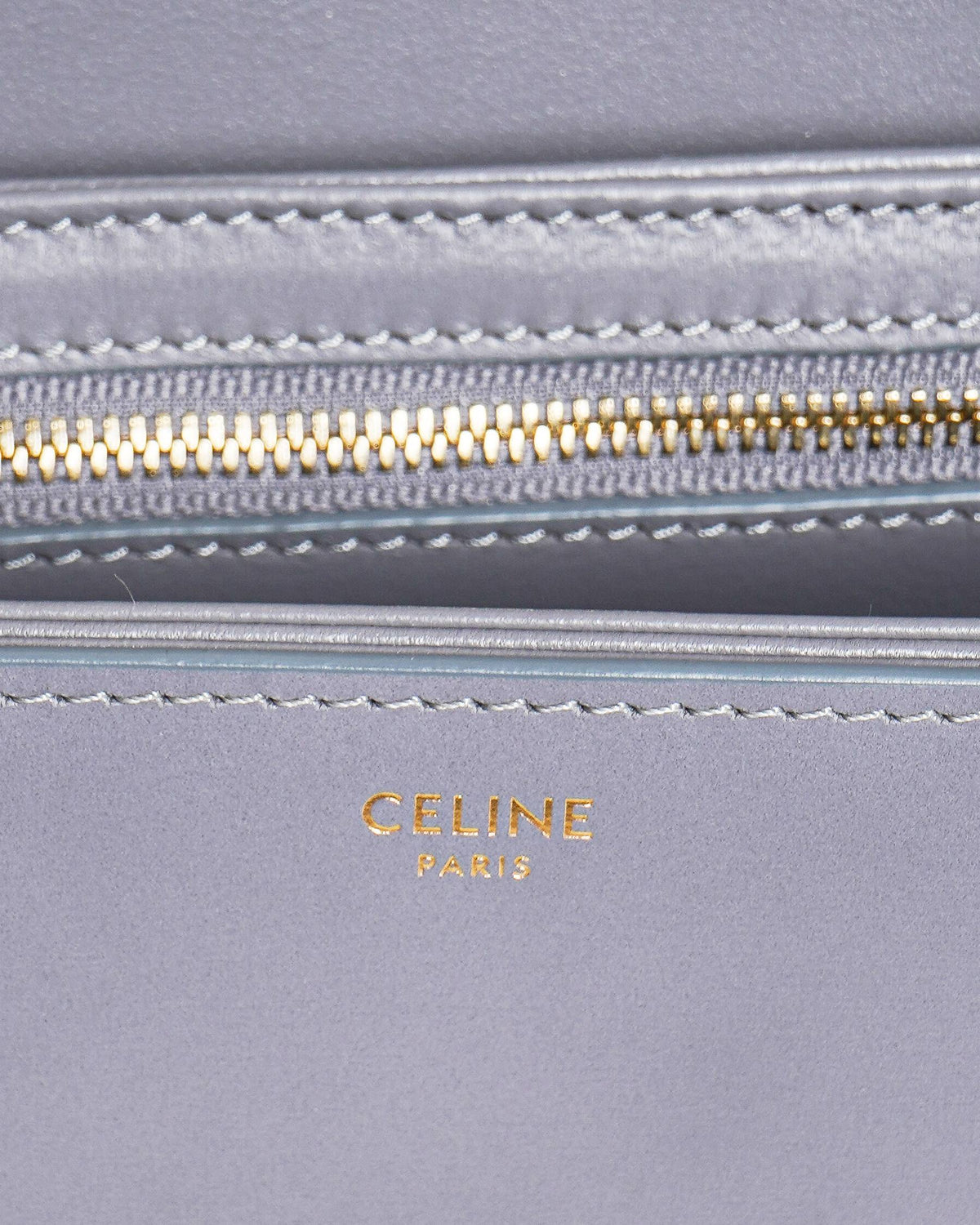 Celine Elephant Grey Small Triomphe Crossbody Bag In Natural Calfskin