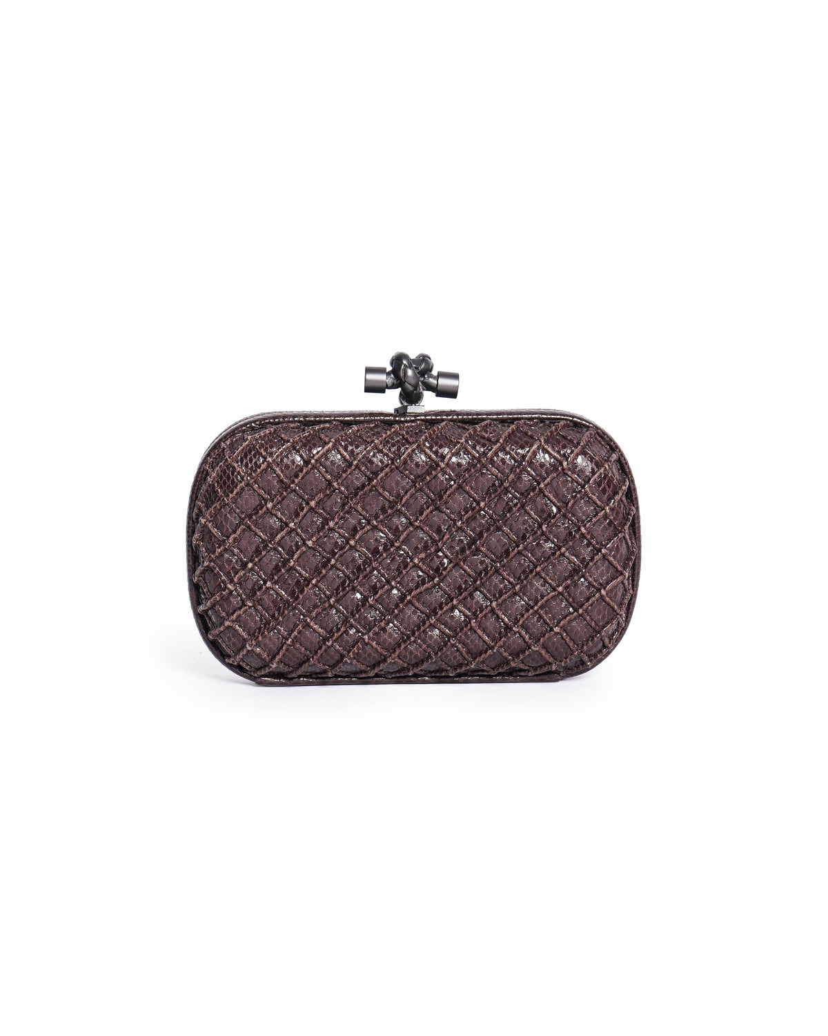 Bottega Veneta intercciato chain metal Knot clutch Bag