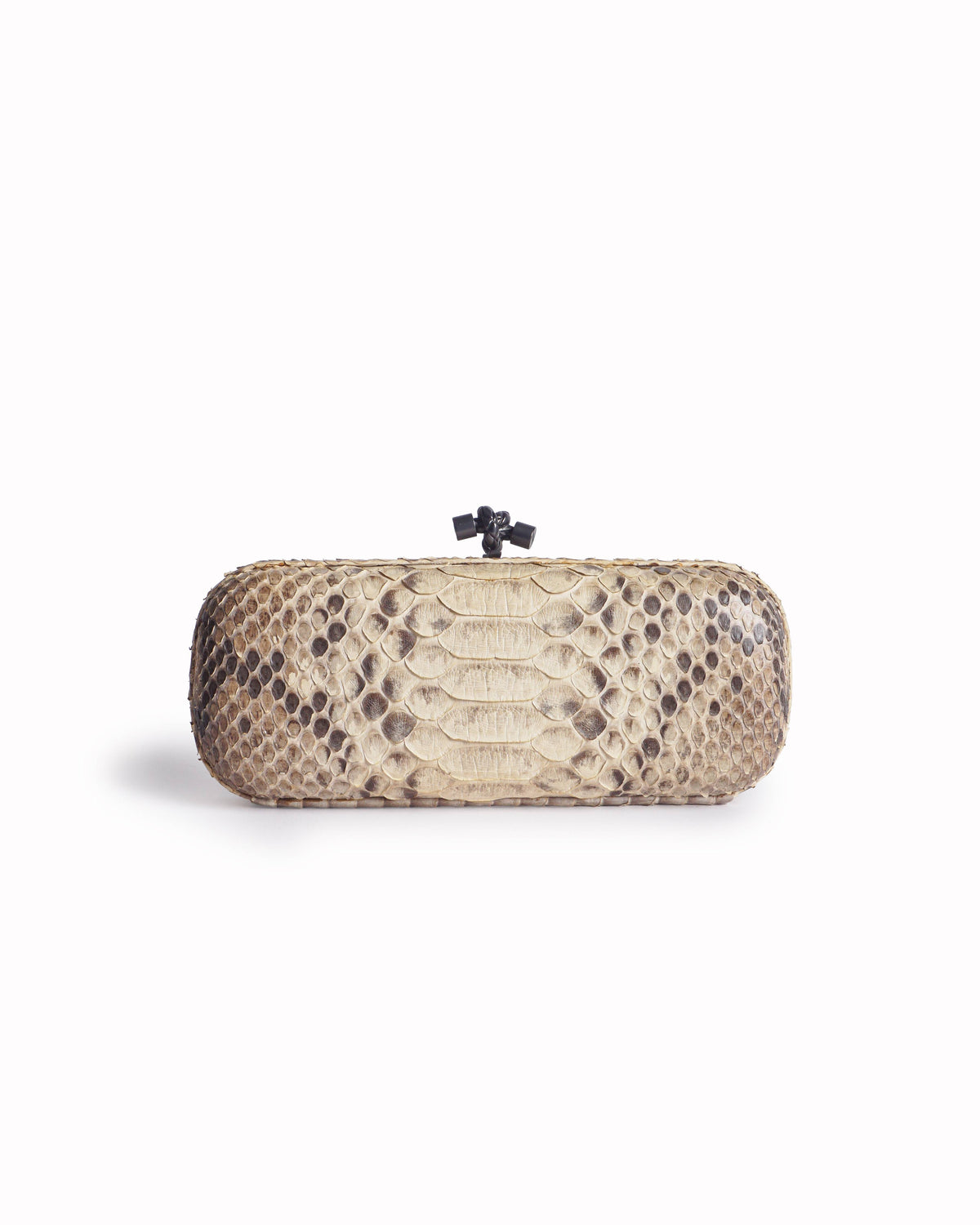 Bottega Veneta Elongated Exotic Snakeskin Knot Box Clutch Bag