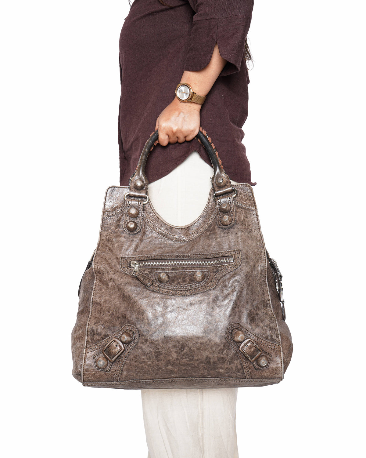 Balenciaga Motocross Giant Folder Brogue Bag