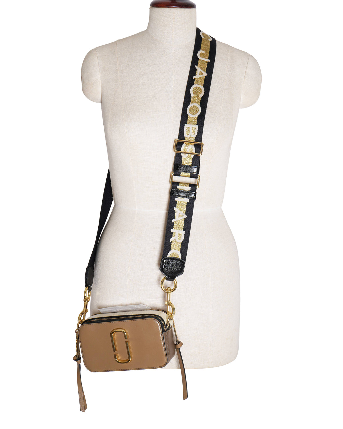 Marc jacobs beige the snapshot crossbody bag