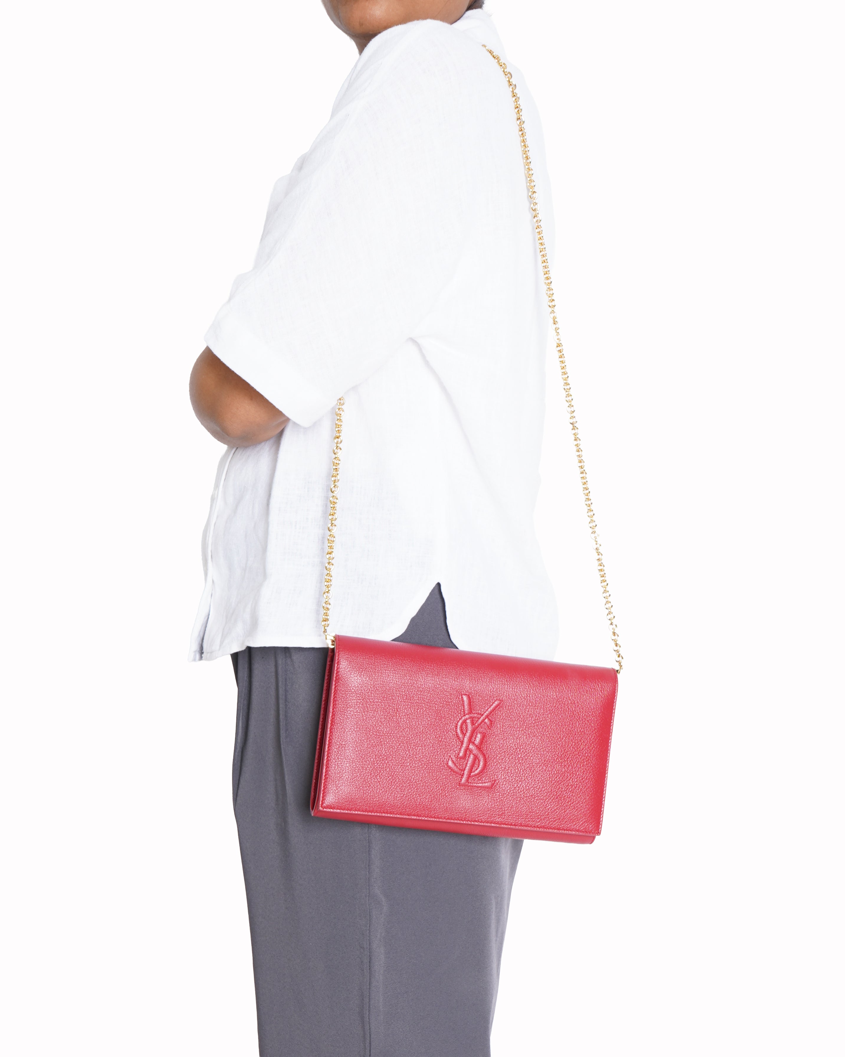 Yves Saint Laurent Leather Belle de Jour Chain Wallet