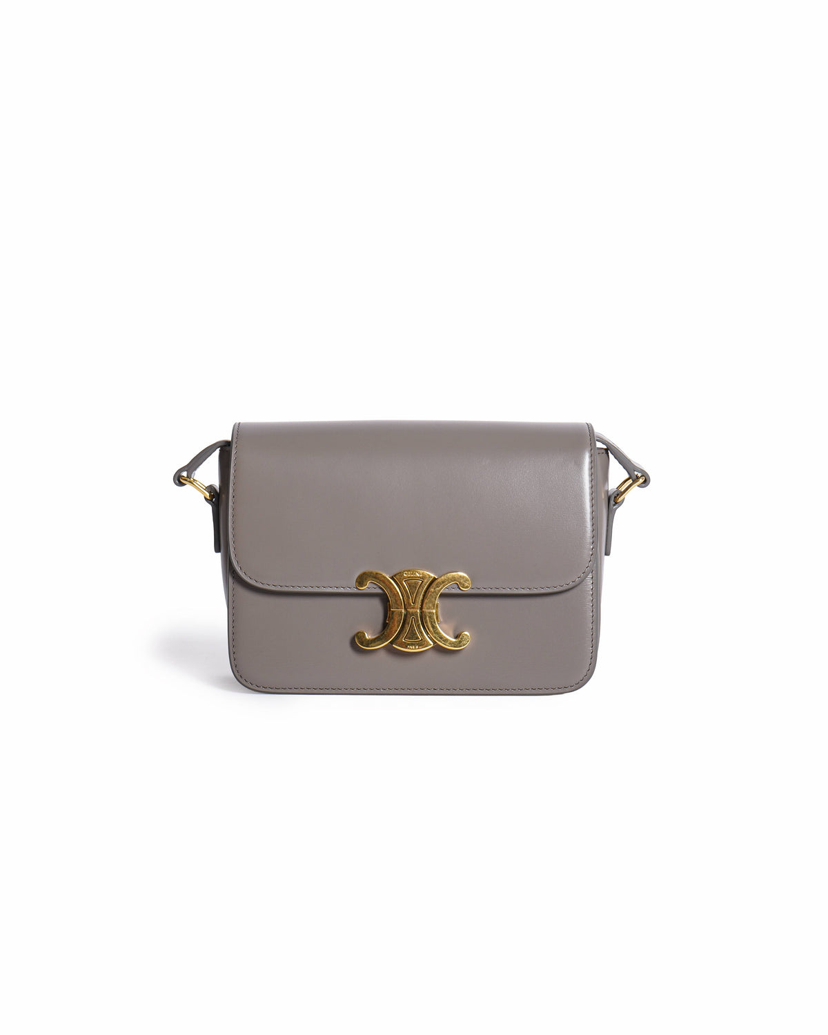 Celine Grey Small Triomphe Crossbody Bag In Natural Calfskin