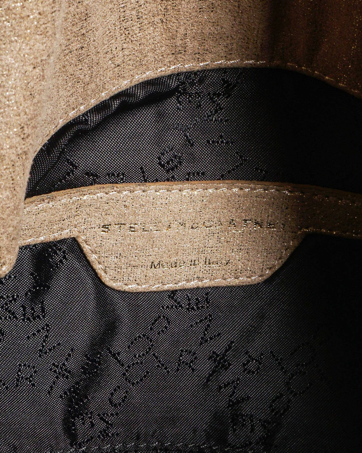 Stella McCartney Metallic Champagne Gold Falabella Chain Shoulder Bag