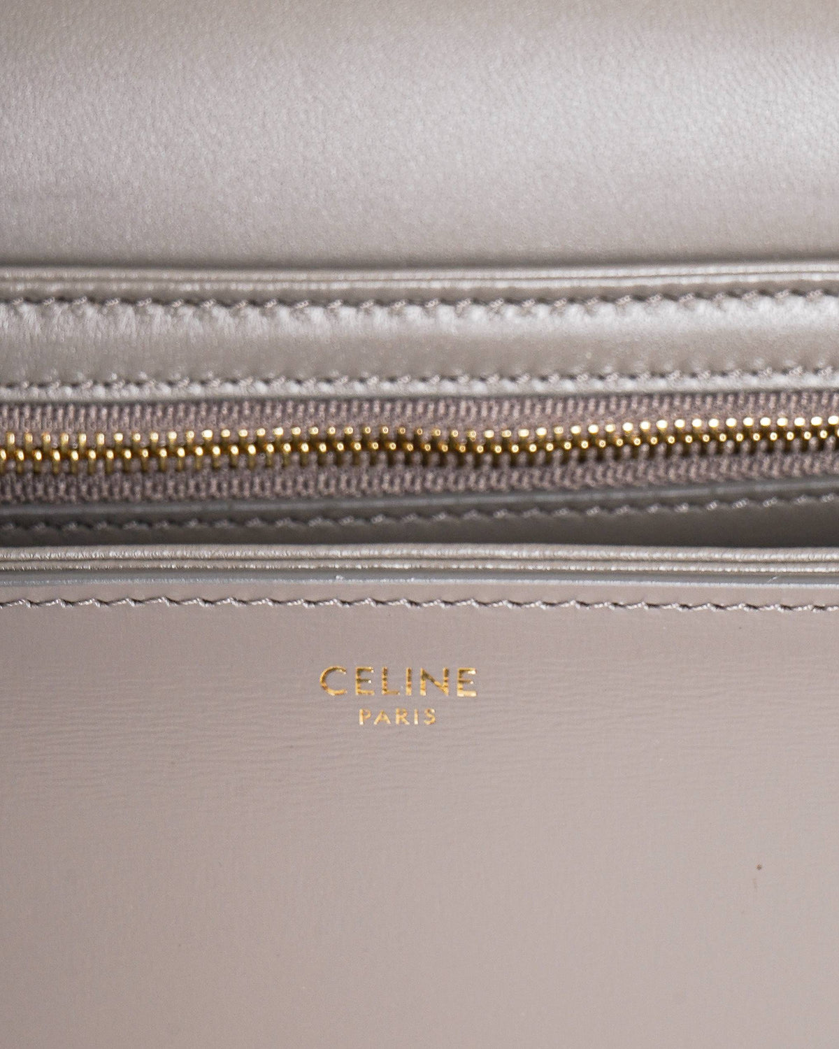 Celine Grey Small Triomphe Crossbody Bag In Natural Calfskin