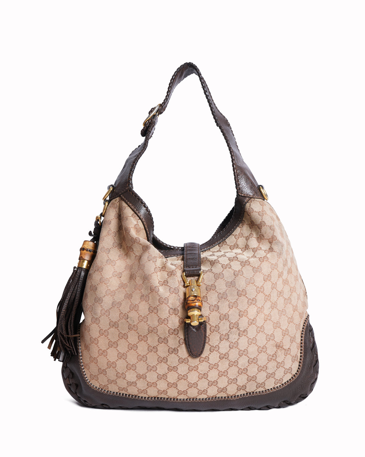 Gucci Brown GG Canvas Jackie Medium Hobo Bag