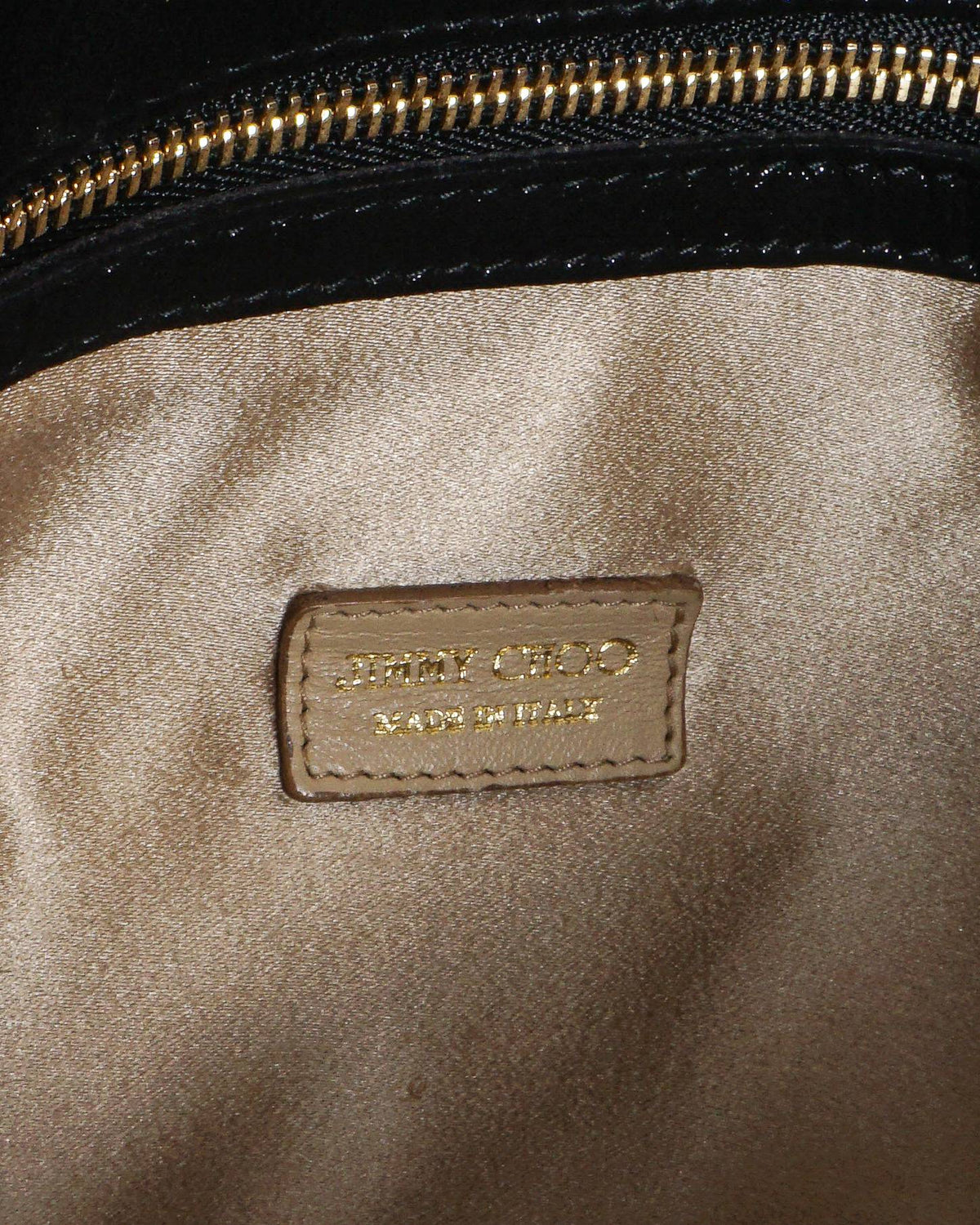 Jimmy Choo Black Shimmer Leather Chandra Multi-Chain Clutch Bag