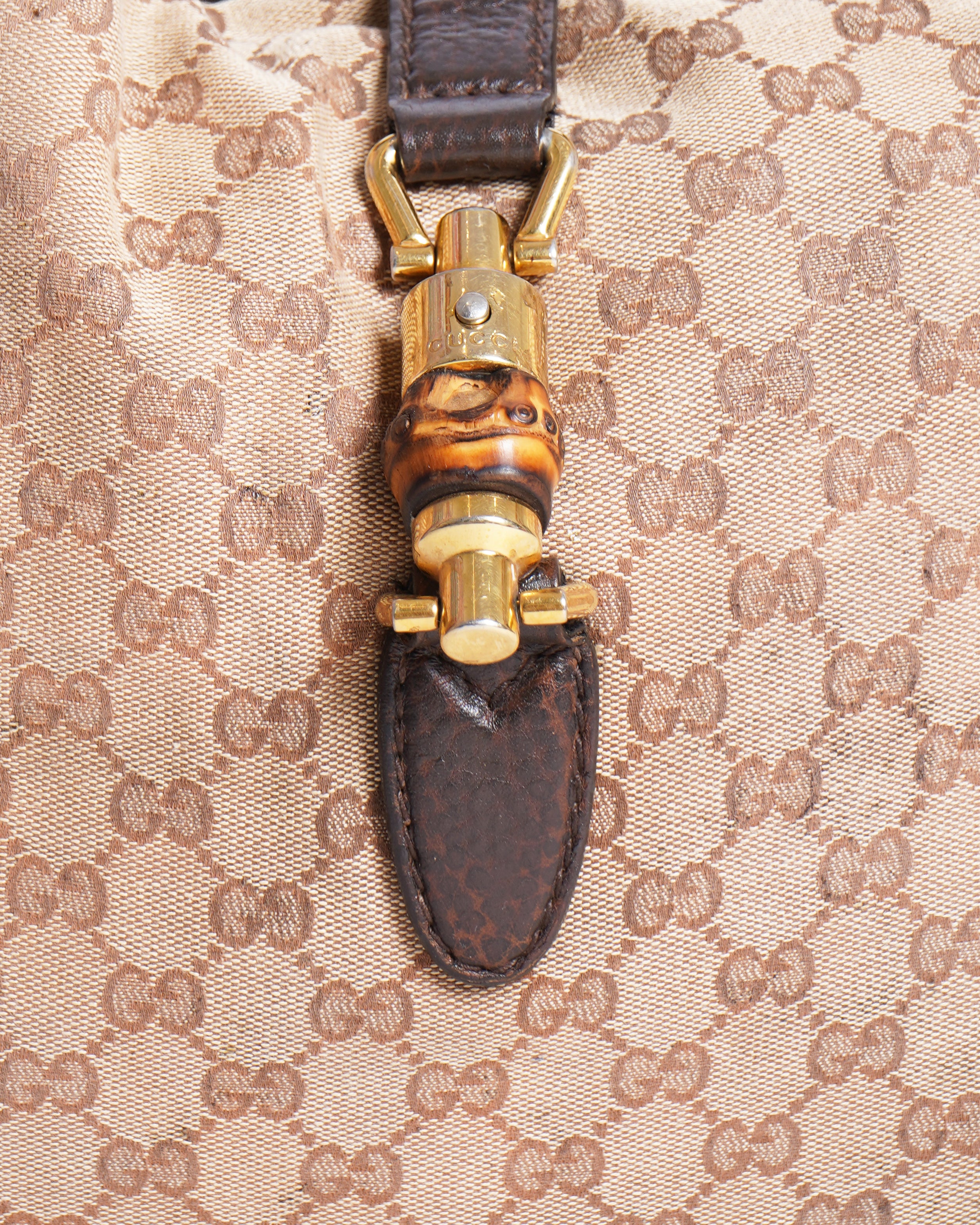 Gucci Brown GG Canvas Jackie Medium Hobo Bag