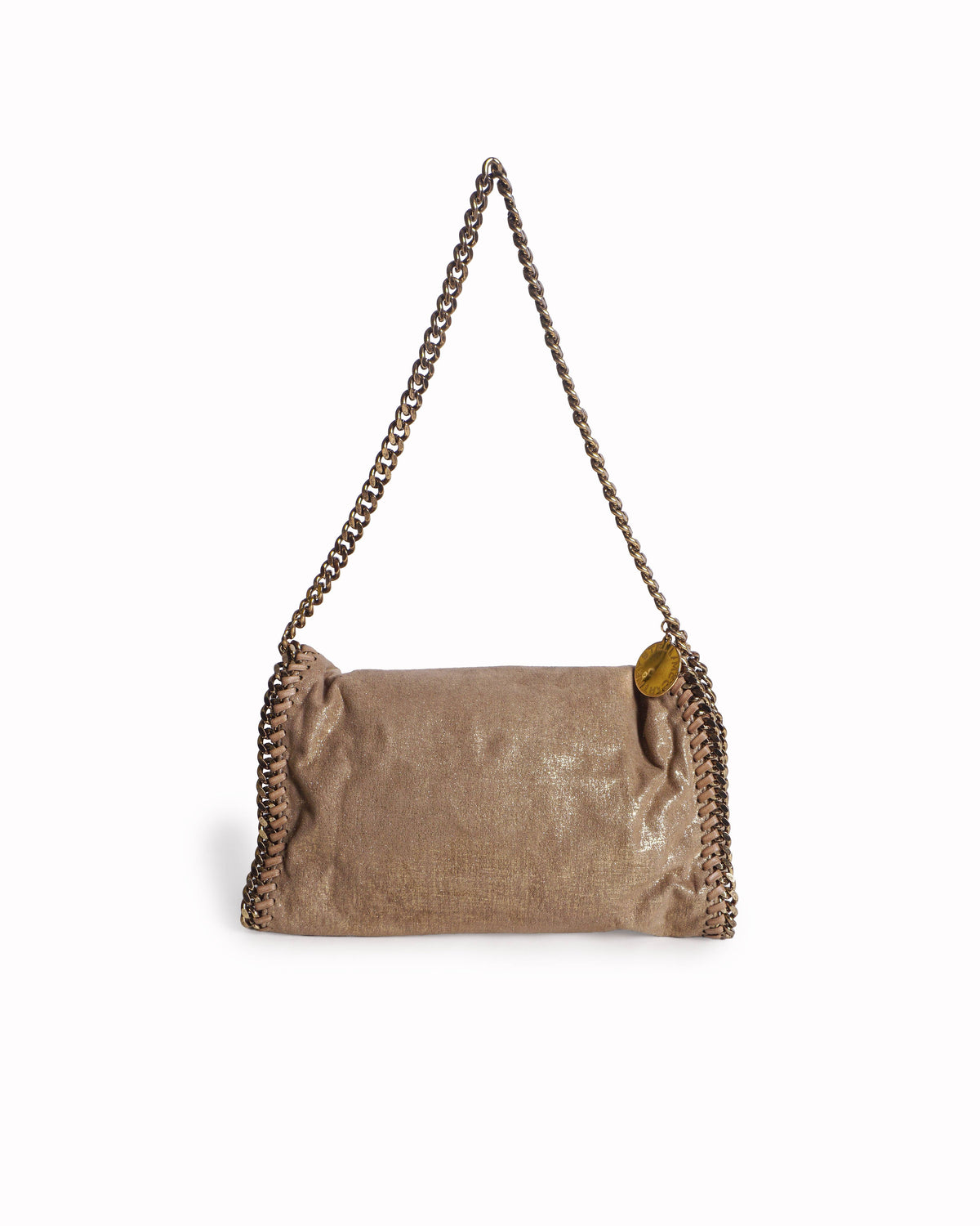 Stella McCartney Metallic Champagne Gold Falabella Chain Shoulder Bag