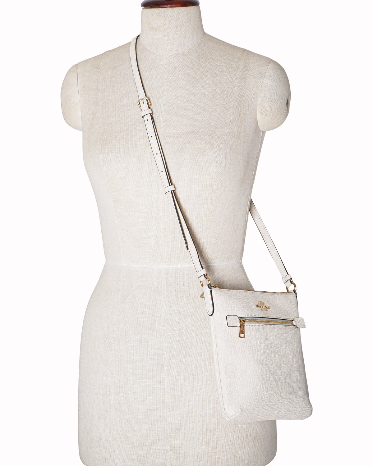 Coach White Leather File Messenger Crossbody Bag
