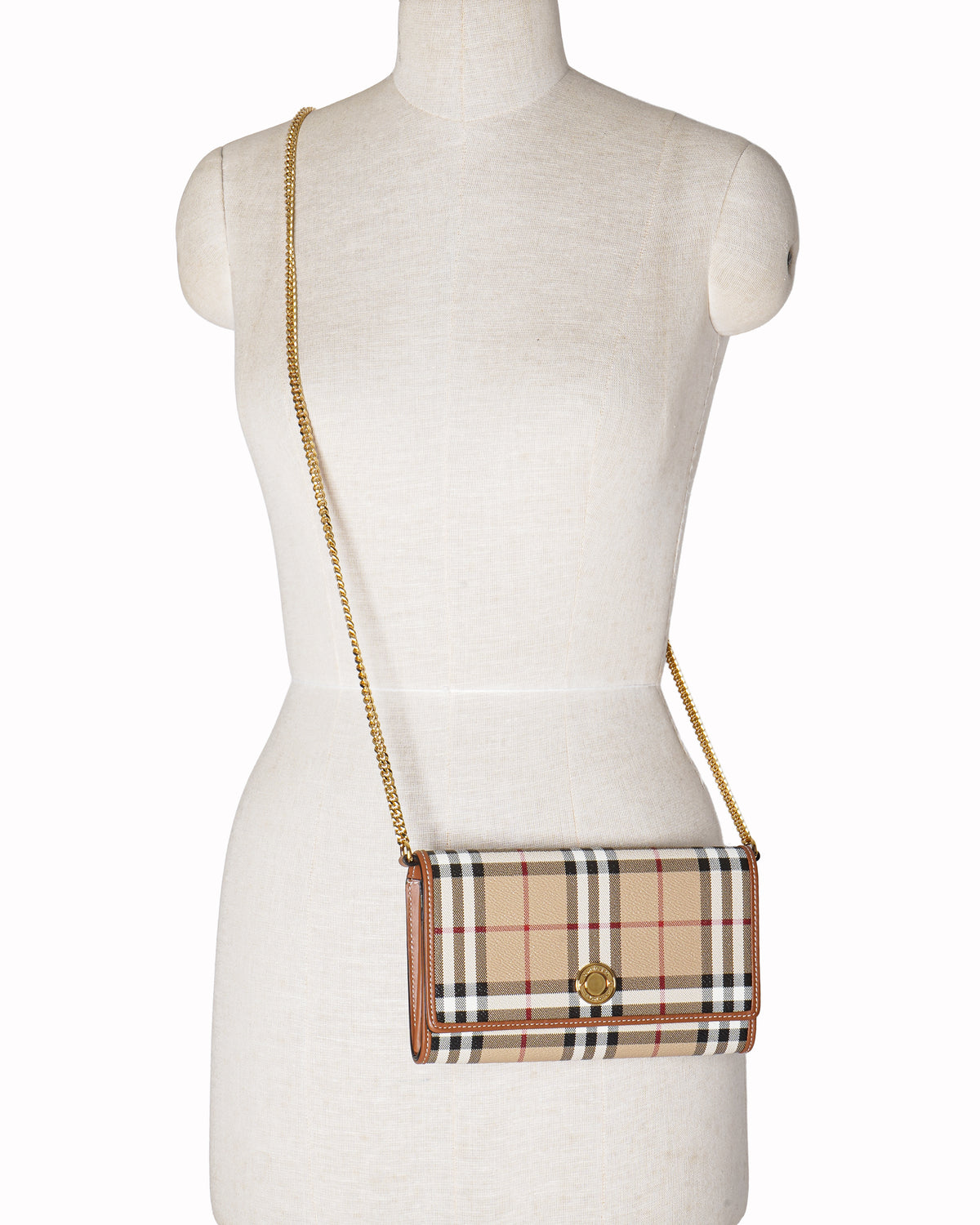Burberry Archive Beige Vintage Check Chain Wallet