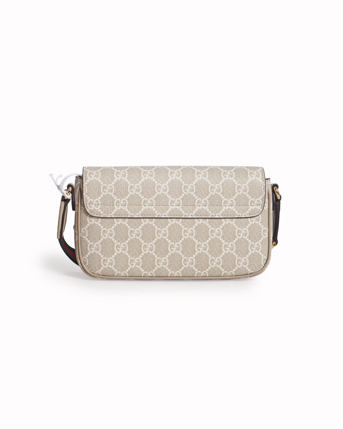 Gucci Beige & White GG Supreme Ophidia Mini Crossbody Bag