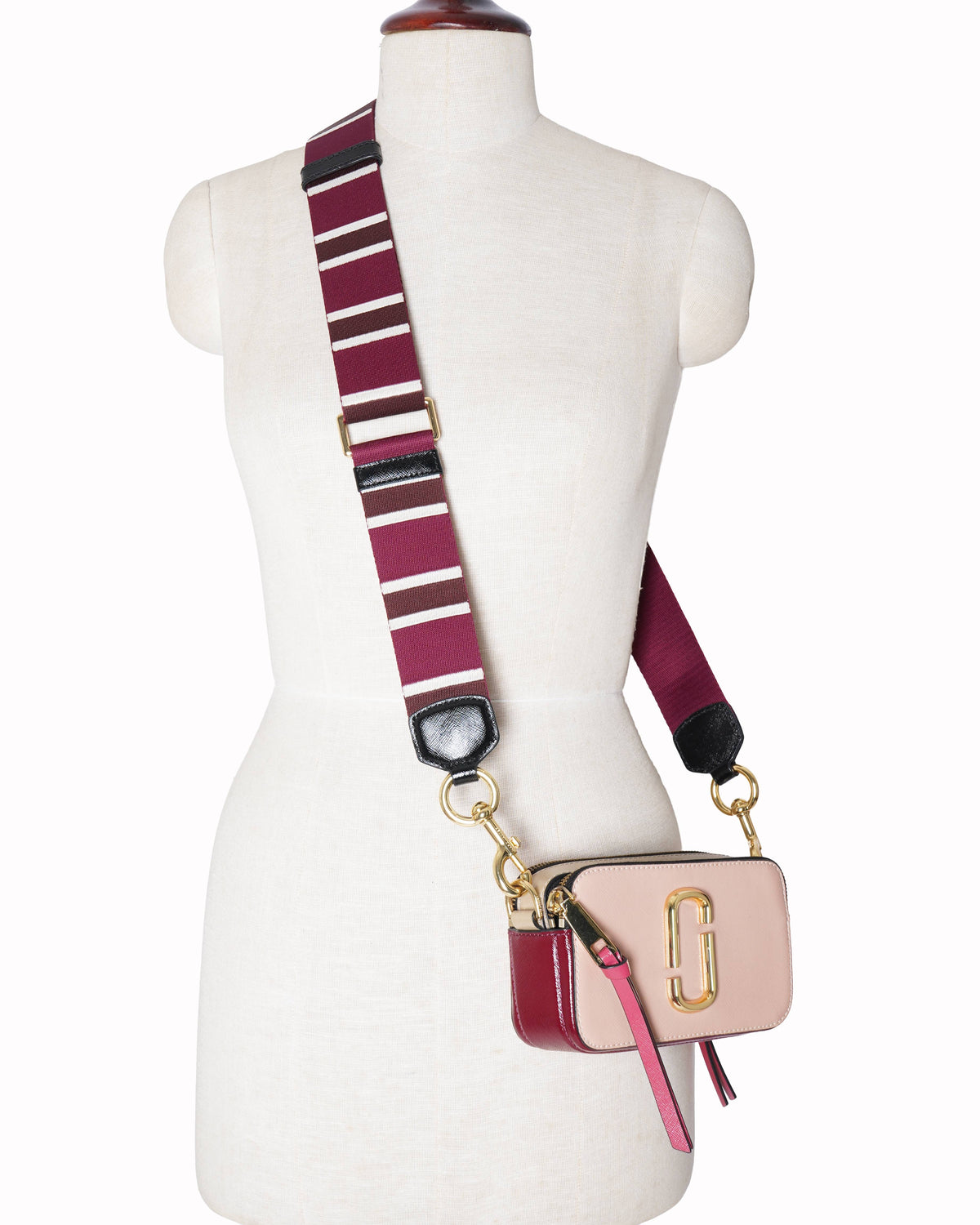 Marc Jacobs Snapshot bag in Rose Pink & Burgundy