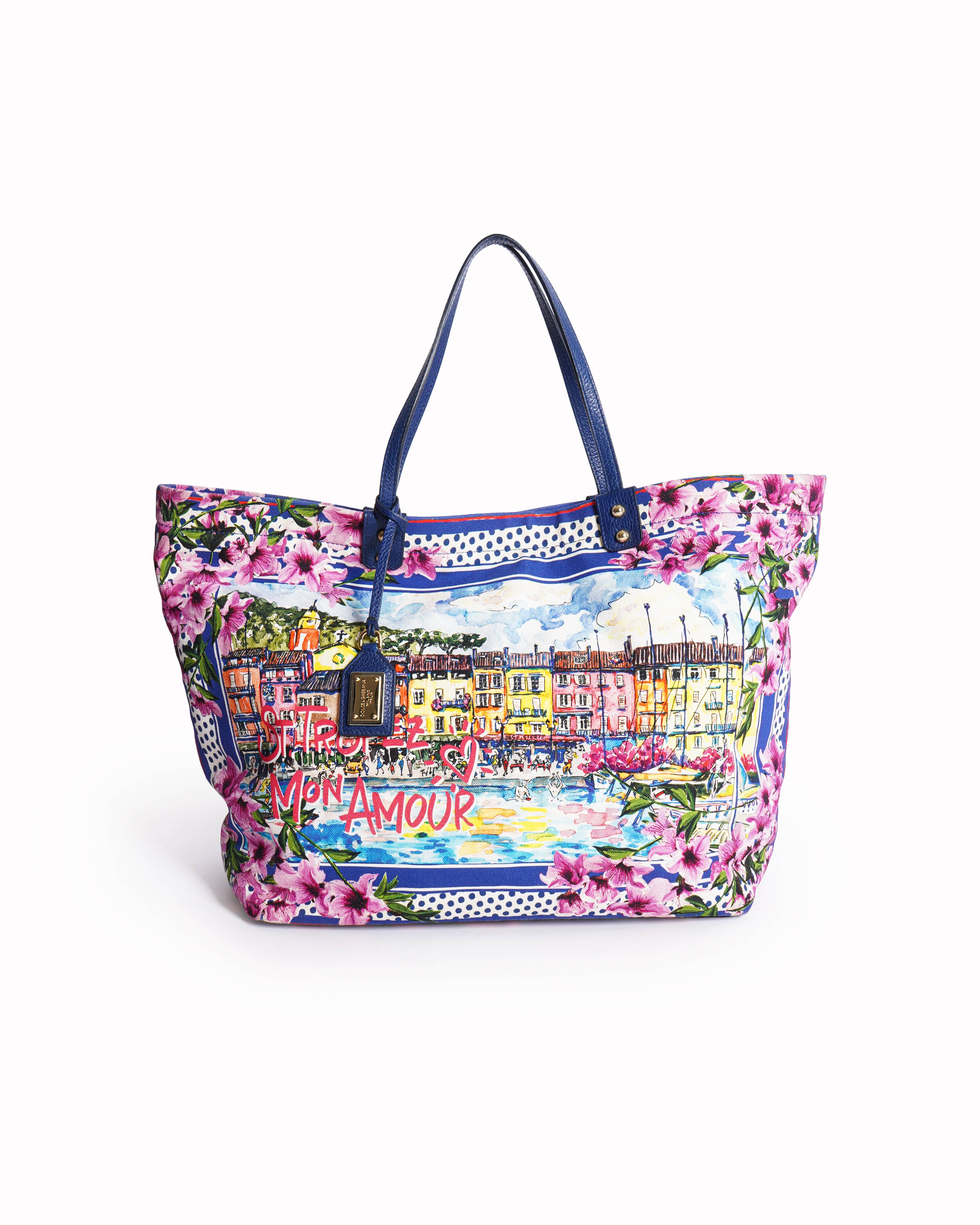 Dolce & Gabbana St.Shopping Bag In Tropez Blu Cotone