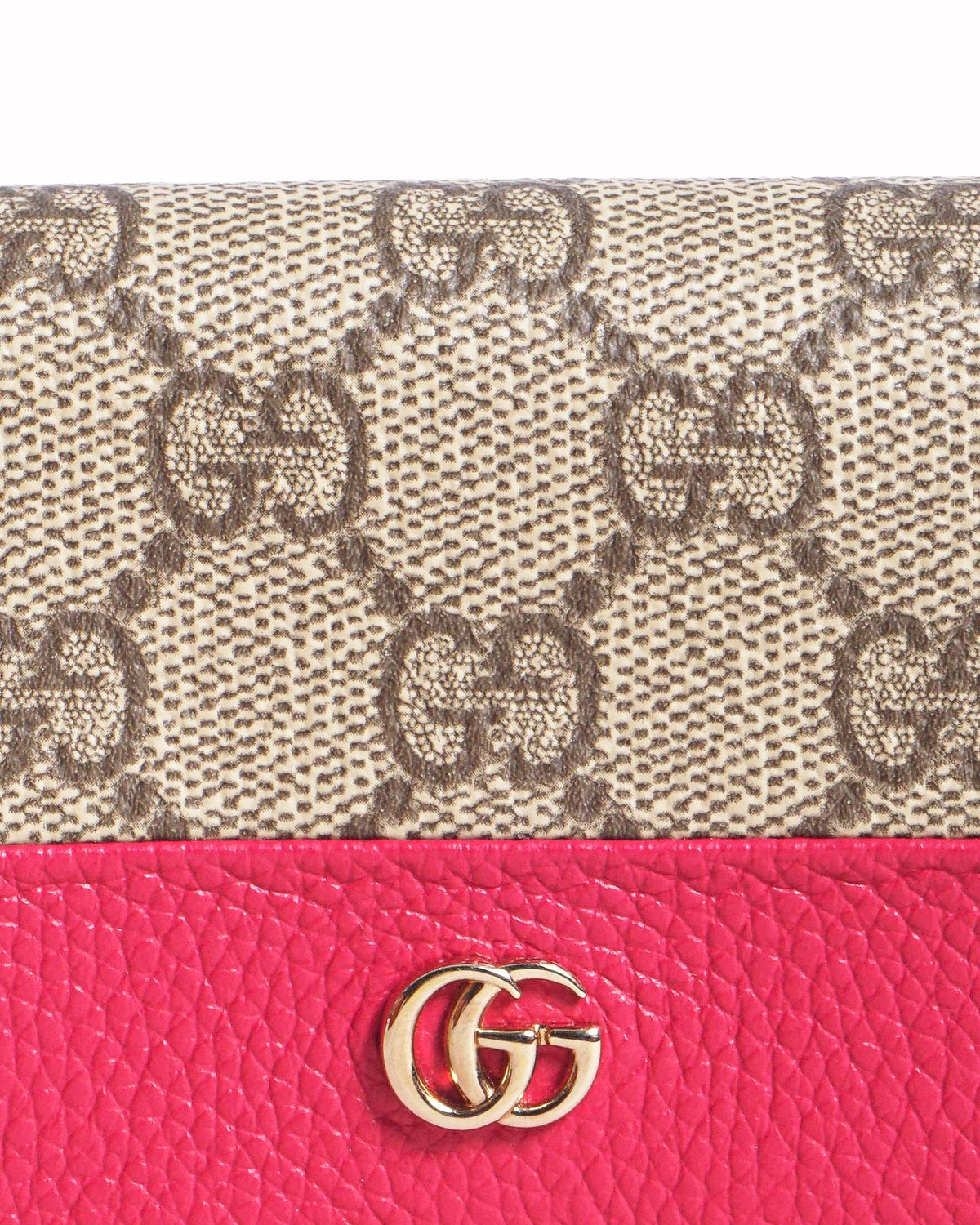 Gucci GG Supreme Pink Leather Floral Patchwork Double G Card Case