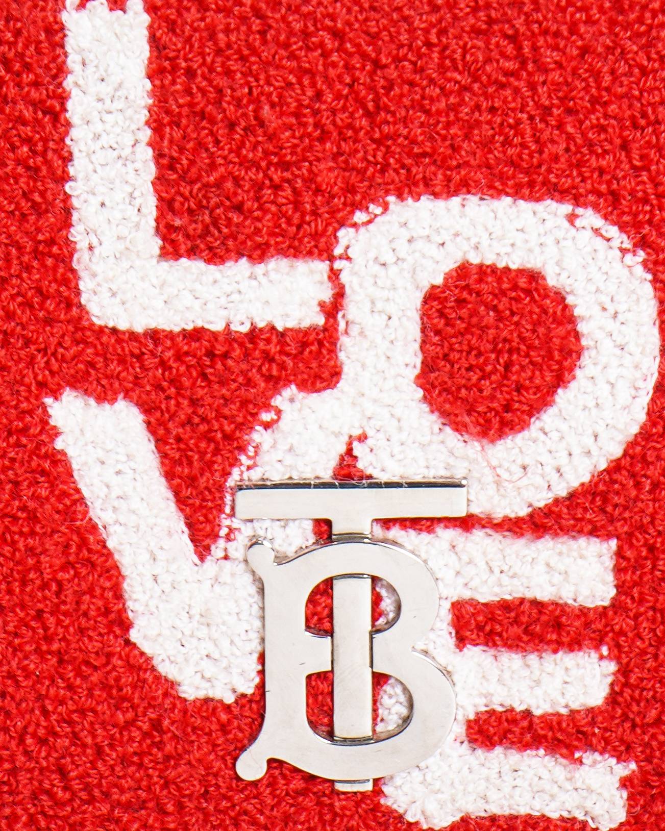 Burberry red terry fabric mini love lola shoulder bag