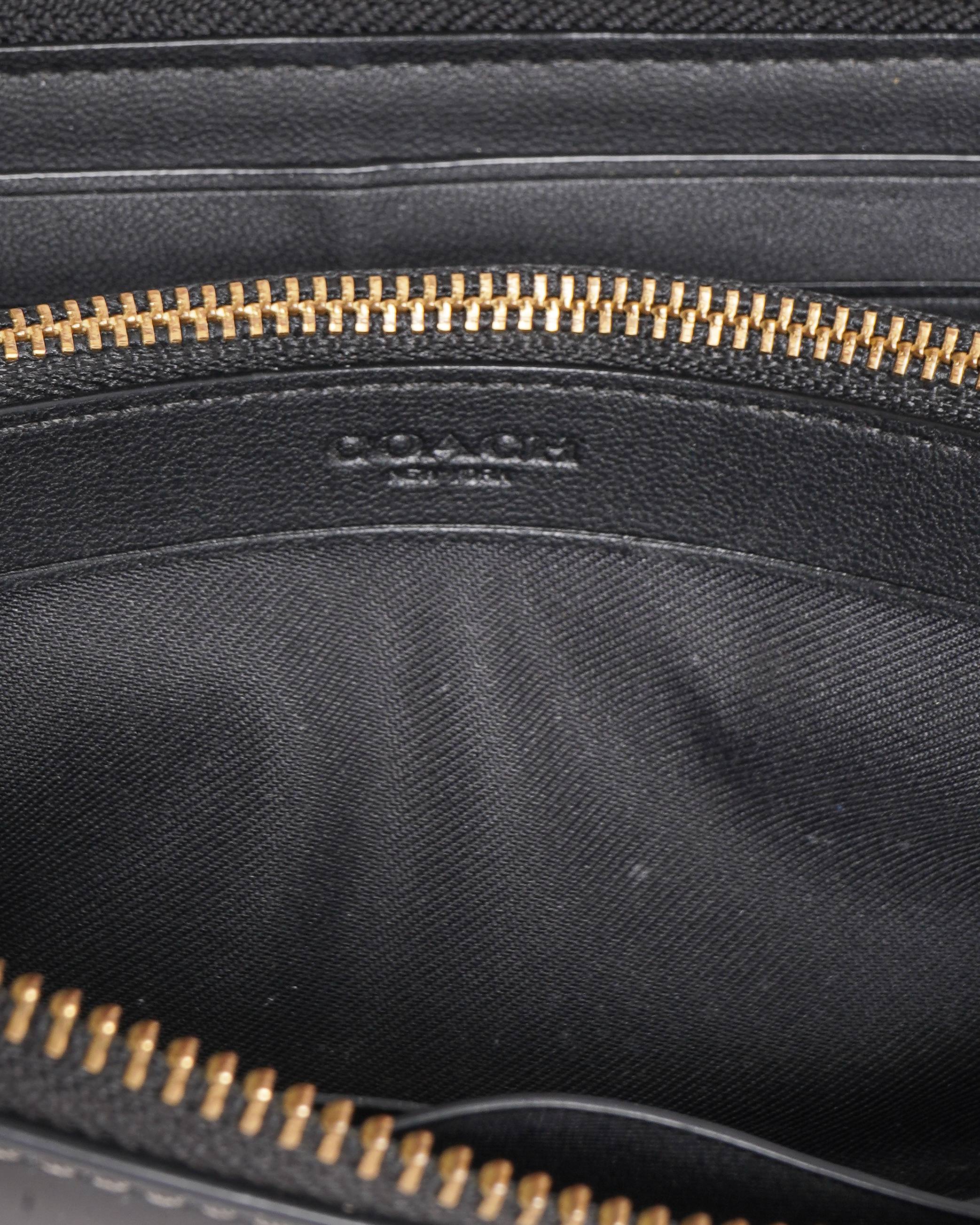 Coach Zip Around Wallet In Black