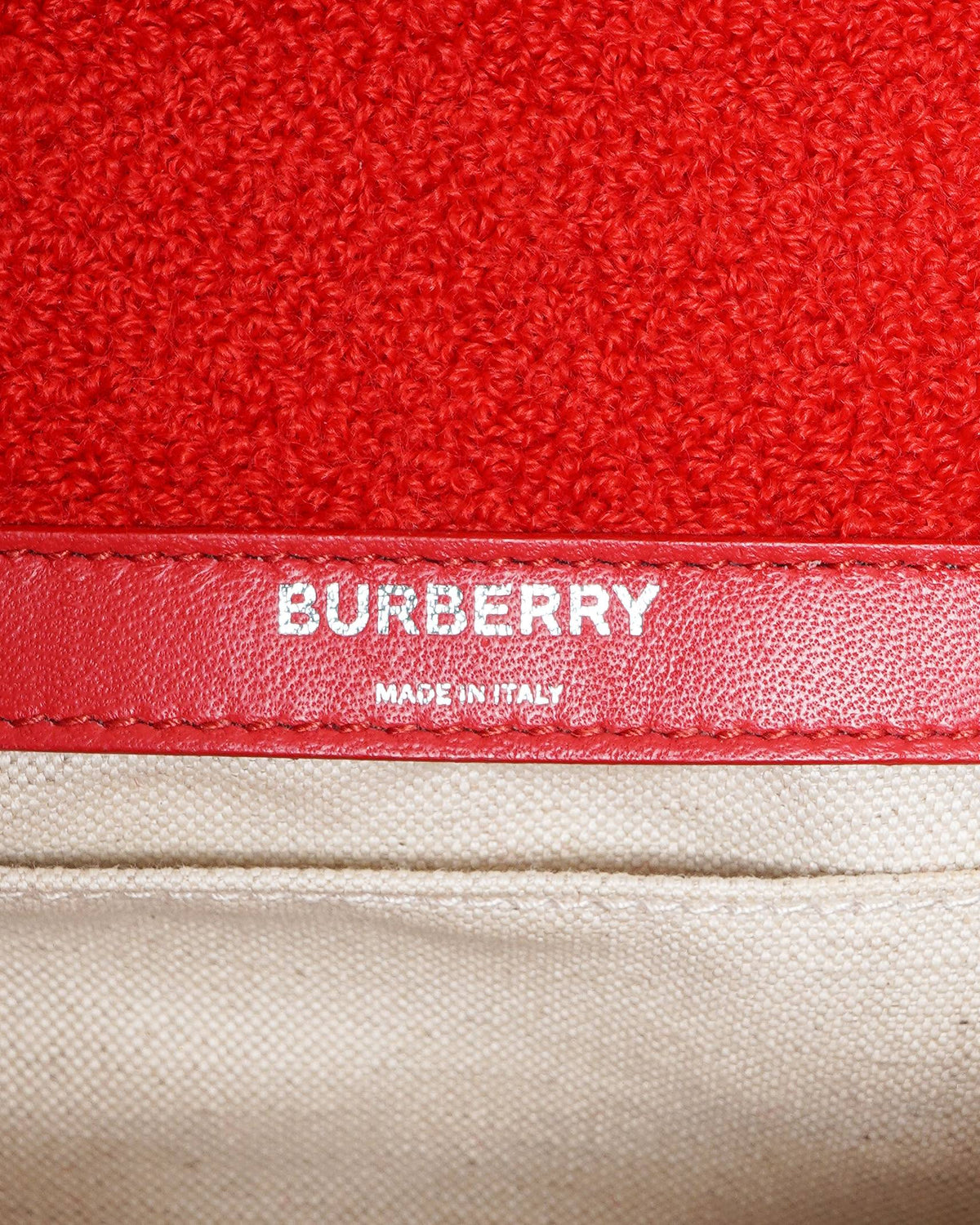 Burberry red terry fabric mini love lola shoulder bag