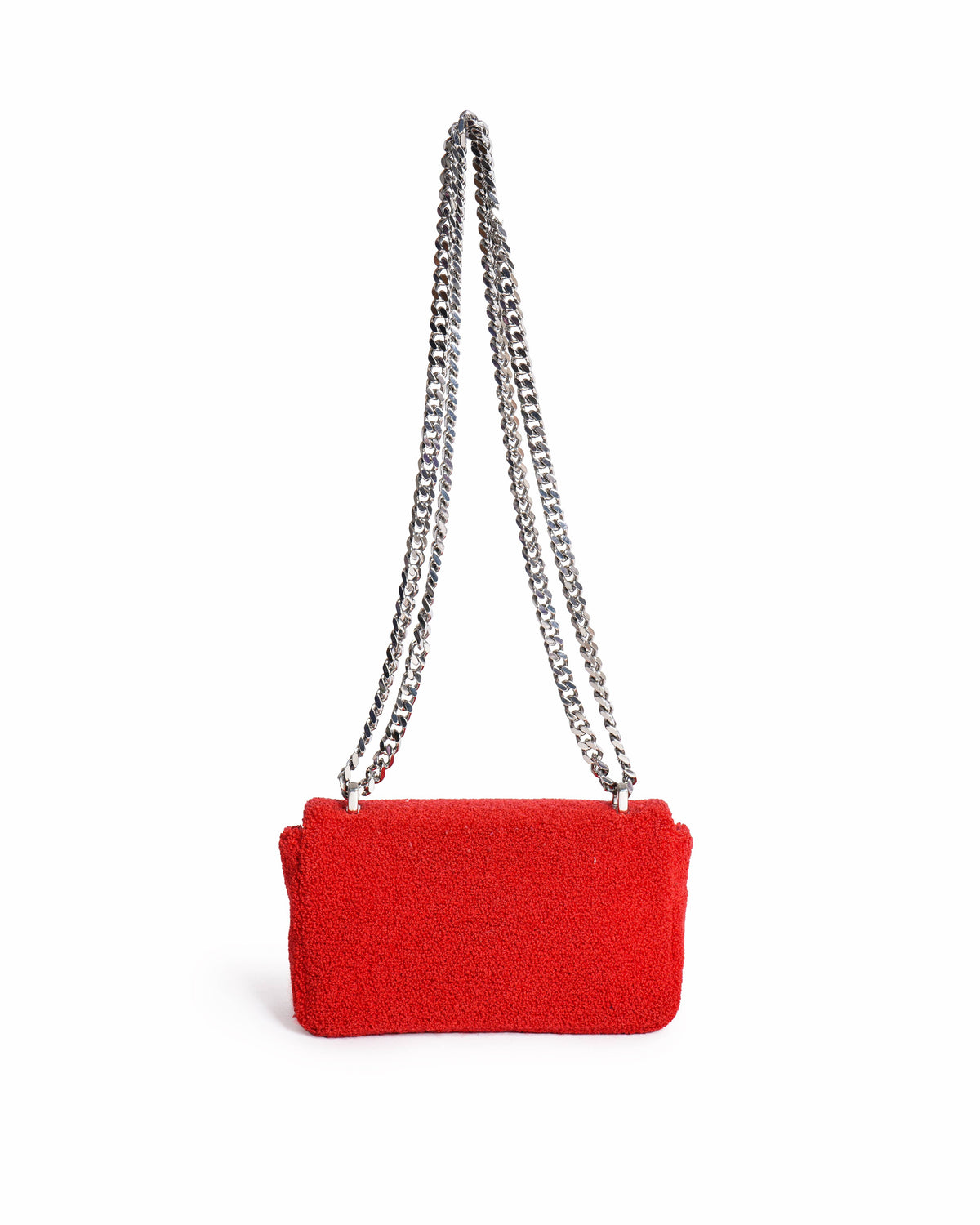 Burberry red terry fabric mini love lola shoulder bag
