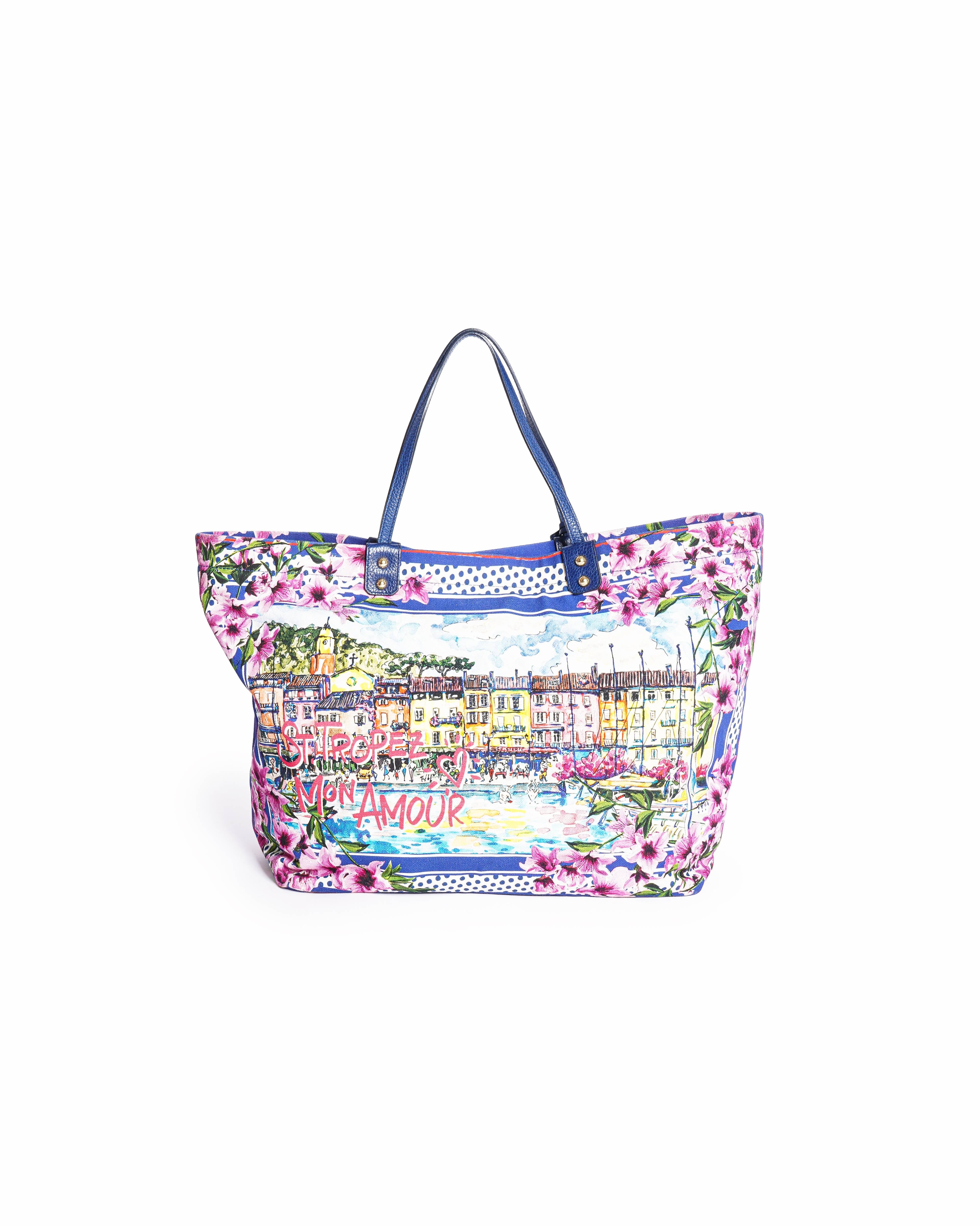Dolce & Gabbana St.Shopping Bag In Tropez Blu Cotone