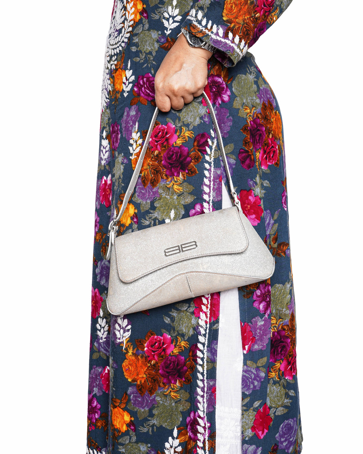 Balenciaga XX flap shoulder bag with glitter coated leather