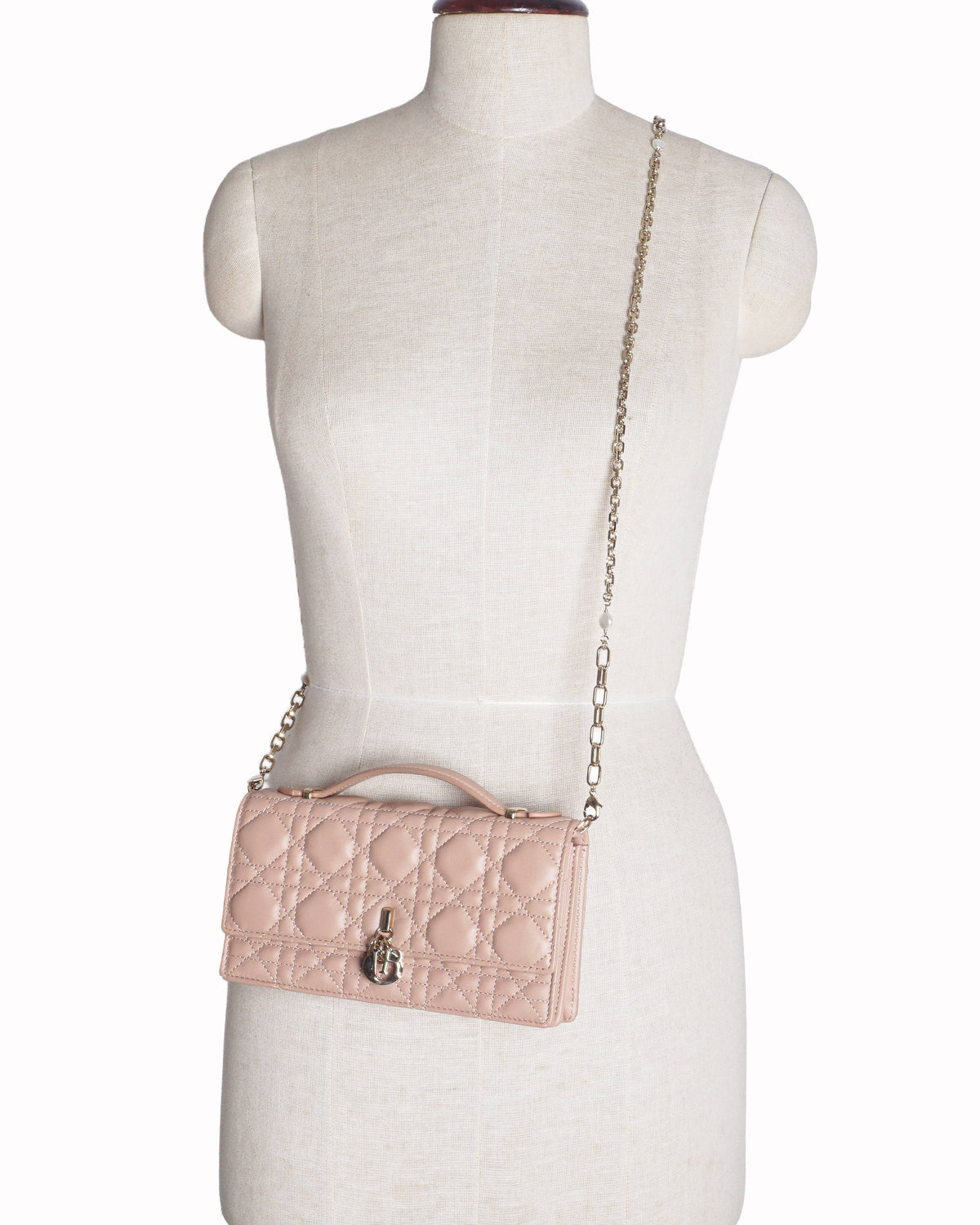 Christian Dior Powder Beige Cannage Lambskin My Dior Mini Bag