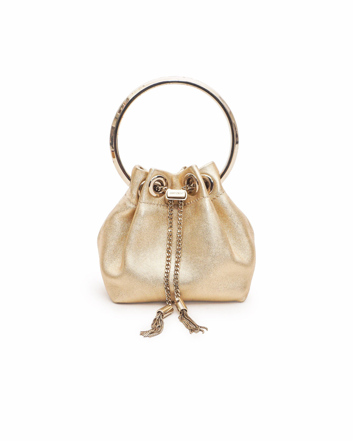 Jimmy Choo Micro Bon Bon 
Gold Metallic Nappa Mini Bag