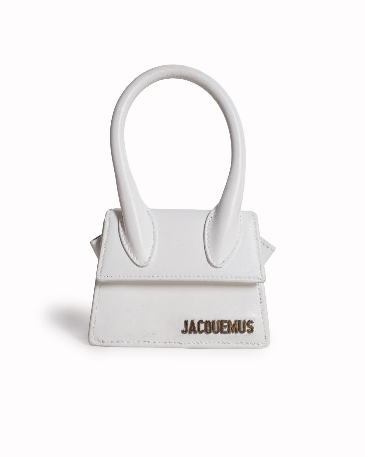 Jacquemus White Smooth Leather Le Chiquito Mini Top Handle Bag