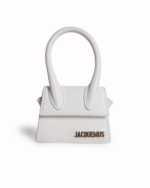 Jacquemus White Smooth Leather Le Chiquito Mini Top Handle Bag