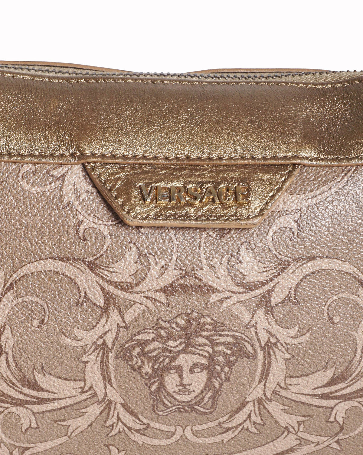 Versace Gold & Pink Barocco Medusa Chain Shoulder Bag