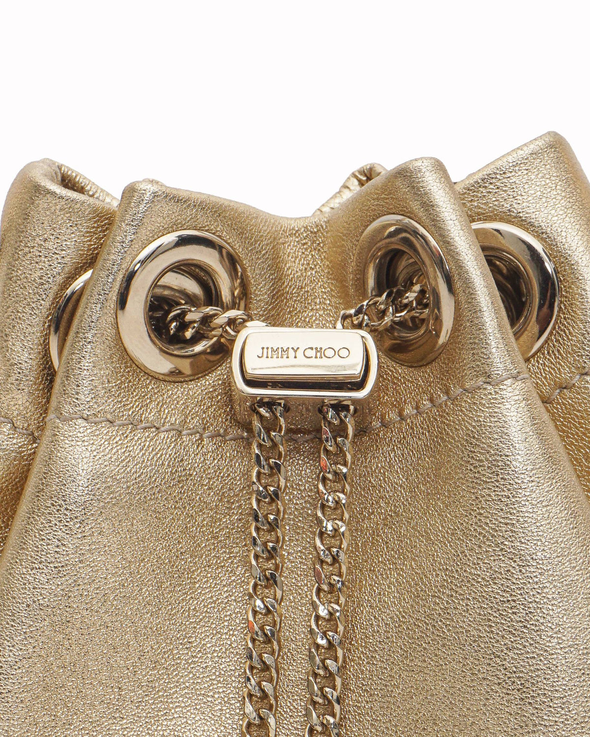Jimmy Choo Micro Bon Bon 
Gold Metallic Nappa Mini Bag