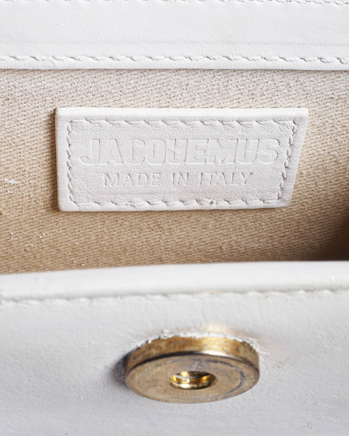 Jacquemus White Smooth Leather Le Chiquito Mini Top Handle Bag