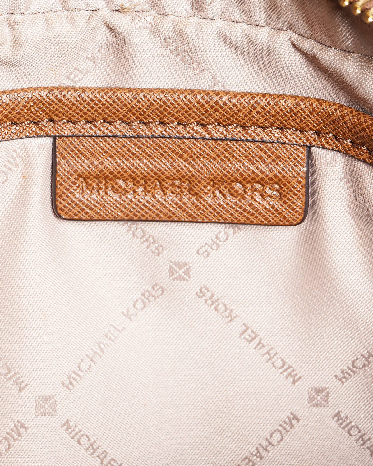 Michael Kors Jet Set Camera Signature Coated Canvas and Leather Crossbody Bag