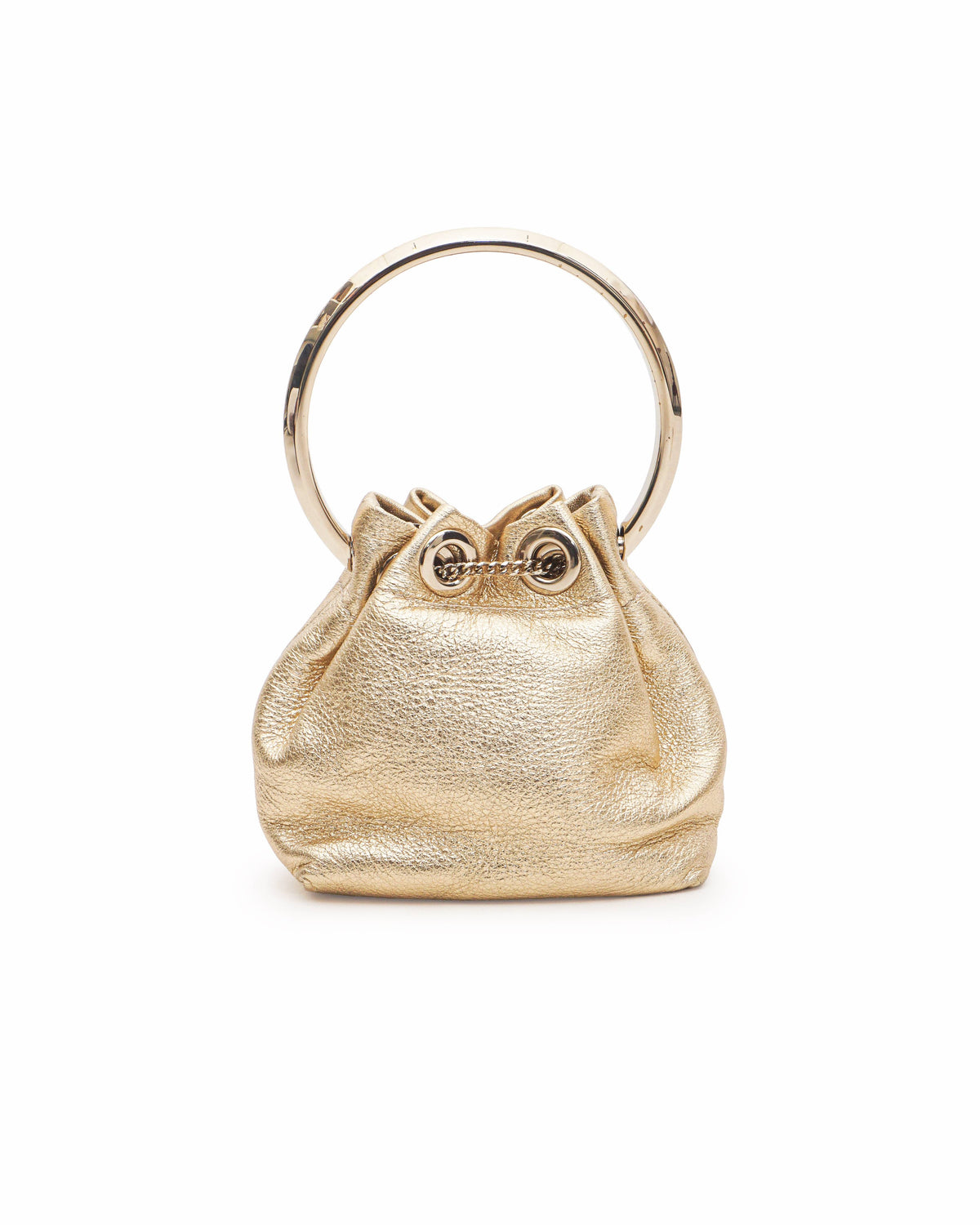 Jimmy Choo Micro Bon Bon 
Gold Metallic Nappa Mini Bag