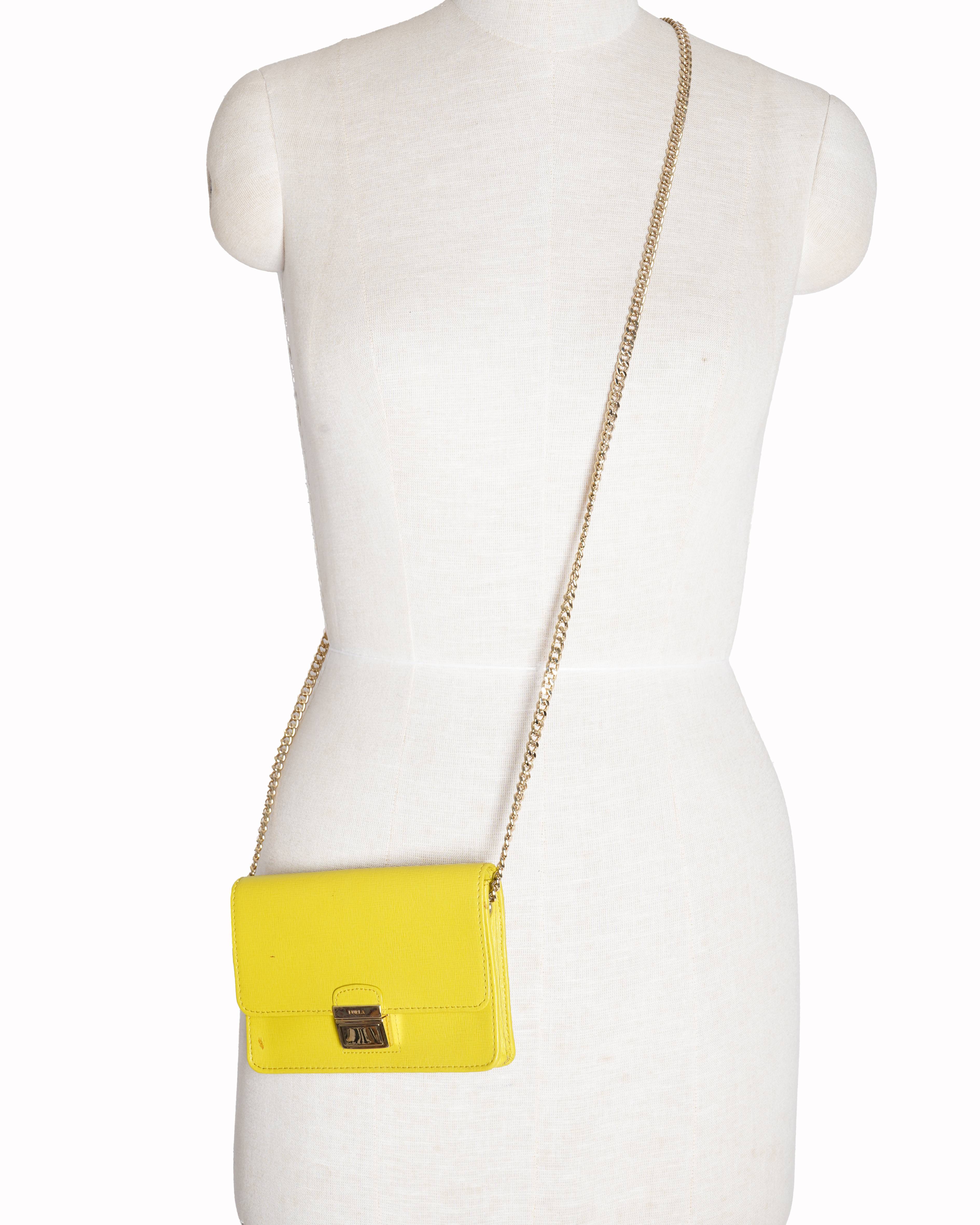 Furla yellow mini crossbody bag