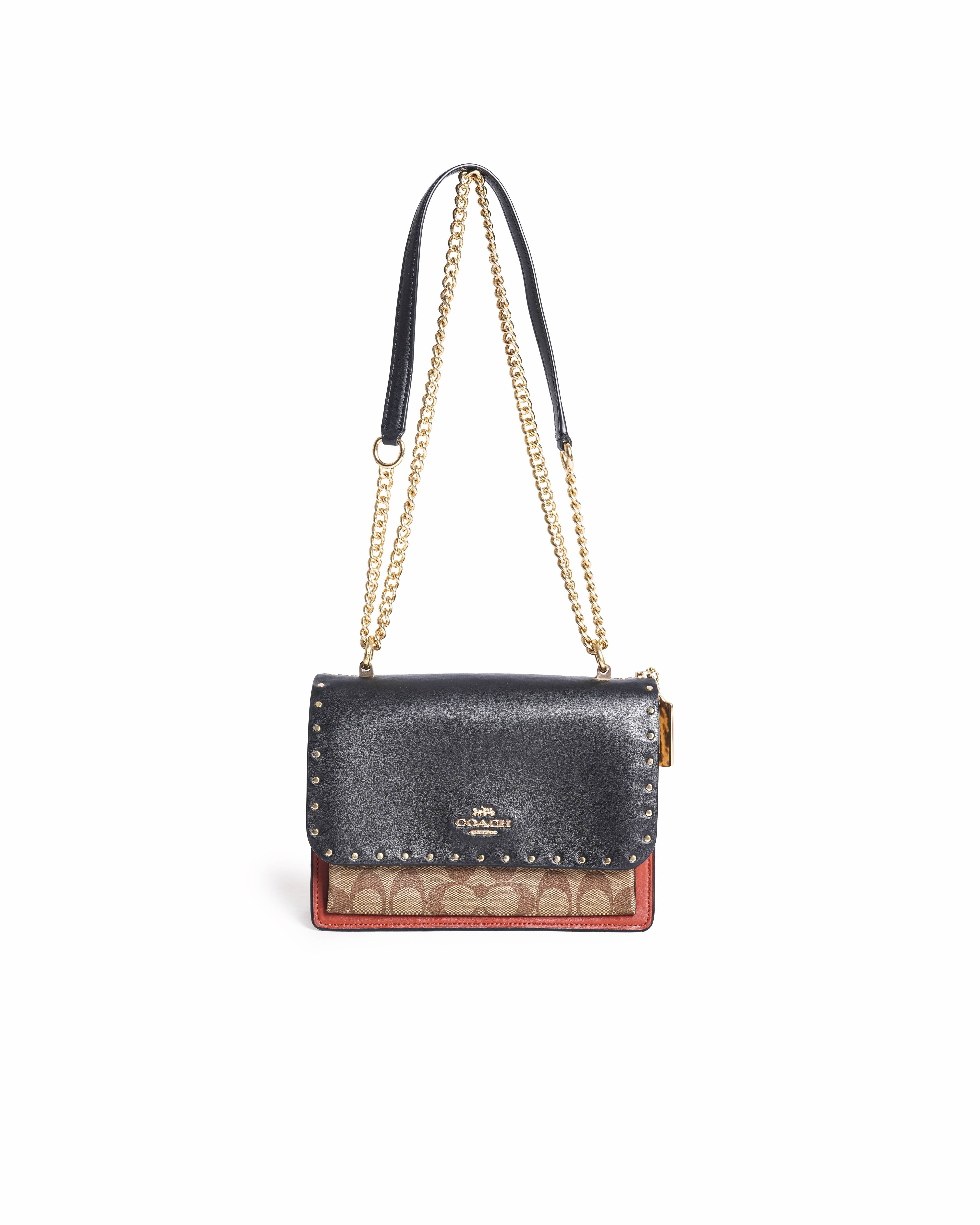 Coach Klare Crossbody Bag In Signature Canvas With Rivets