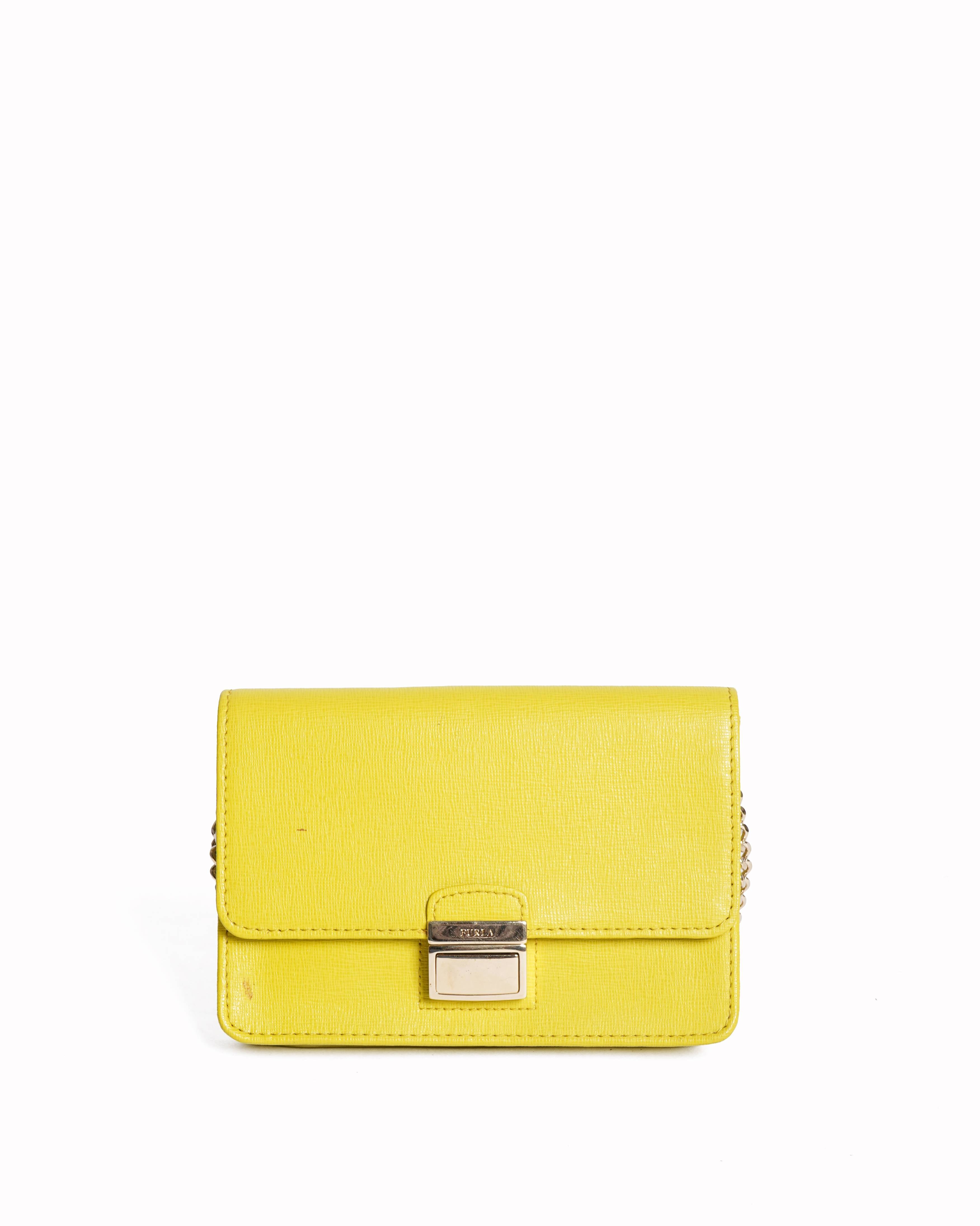 Furla yellow mini crossbody bag