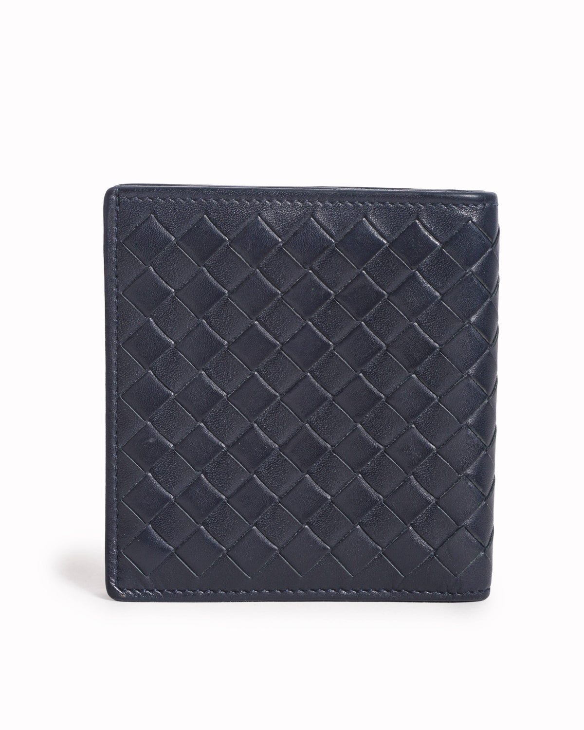 Bottega Veneta Blue Intrecciato Leather Bi-Fold Wallet