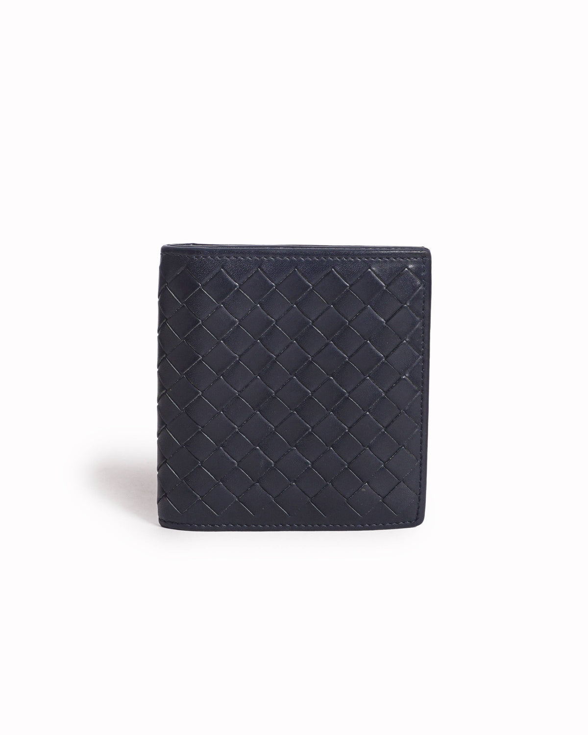 Bottega Veneta Blue Intrecciato Leather Bi-Fold Wallet