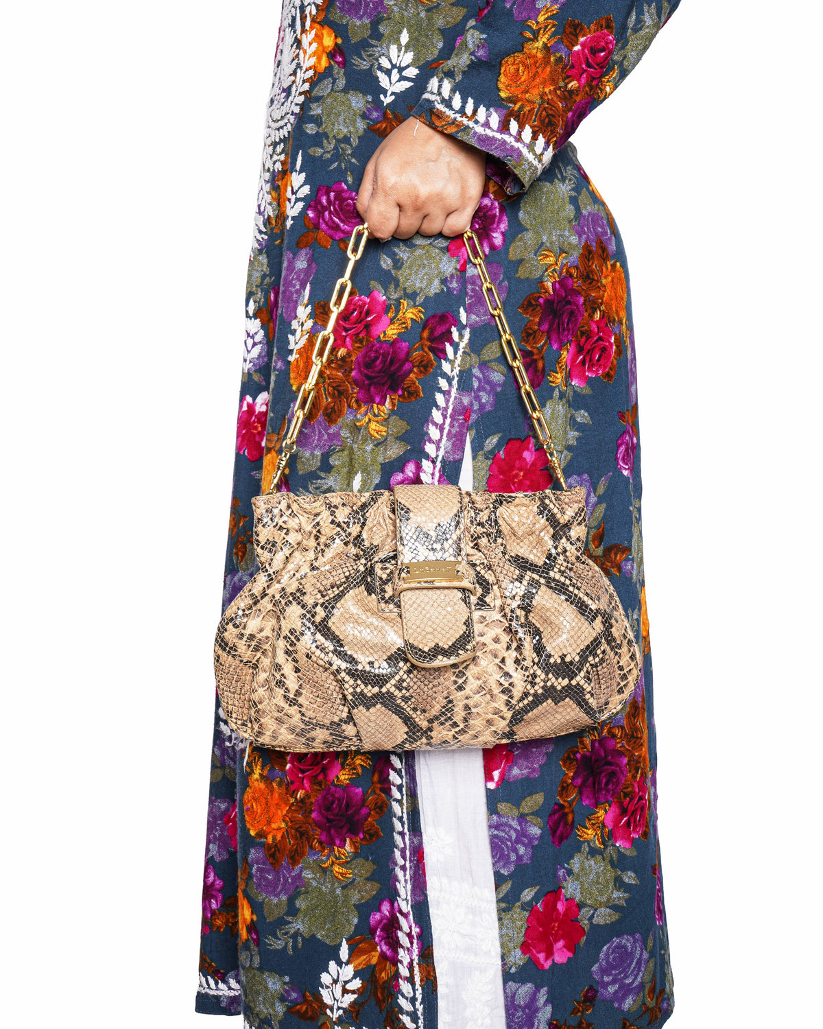 L.K. Bennett snakeskin clutch bag