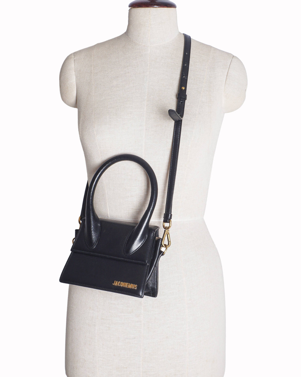 Jacquemus Black Leather Le Chiquito Crossbody Bag