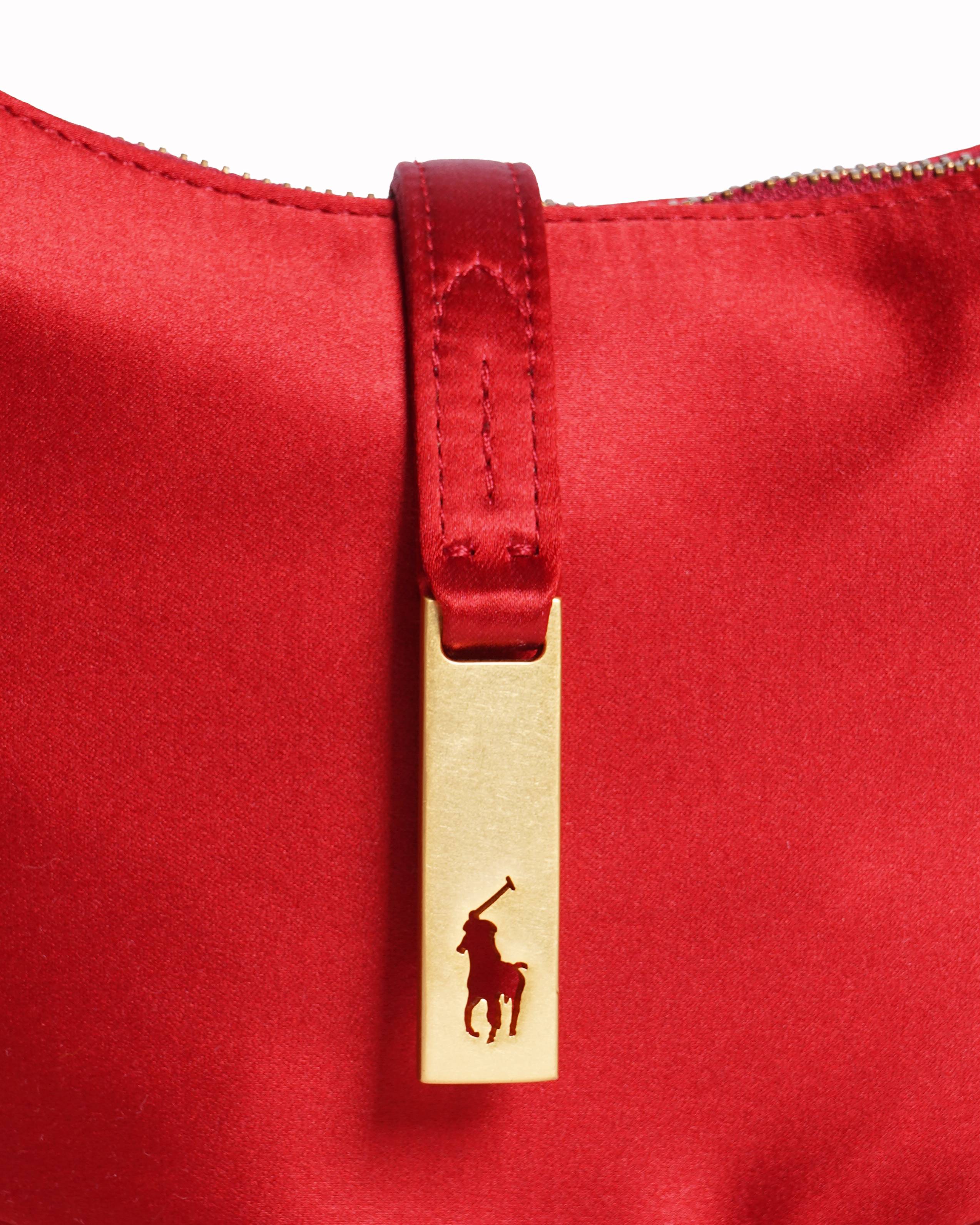 New Polo by ralph lauren red satin mini shoulder bag