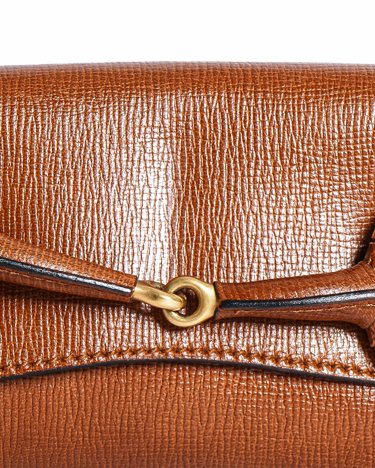 Gucci Brown Leather Horsebit Chain Clutch