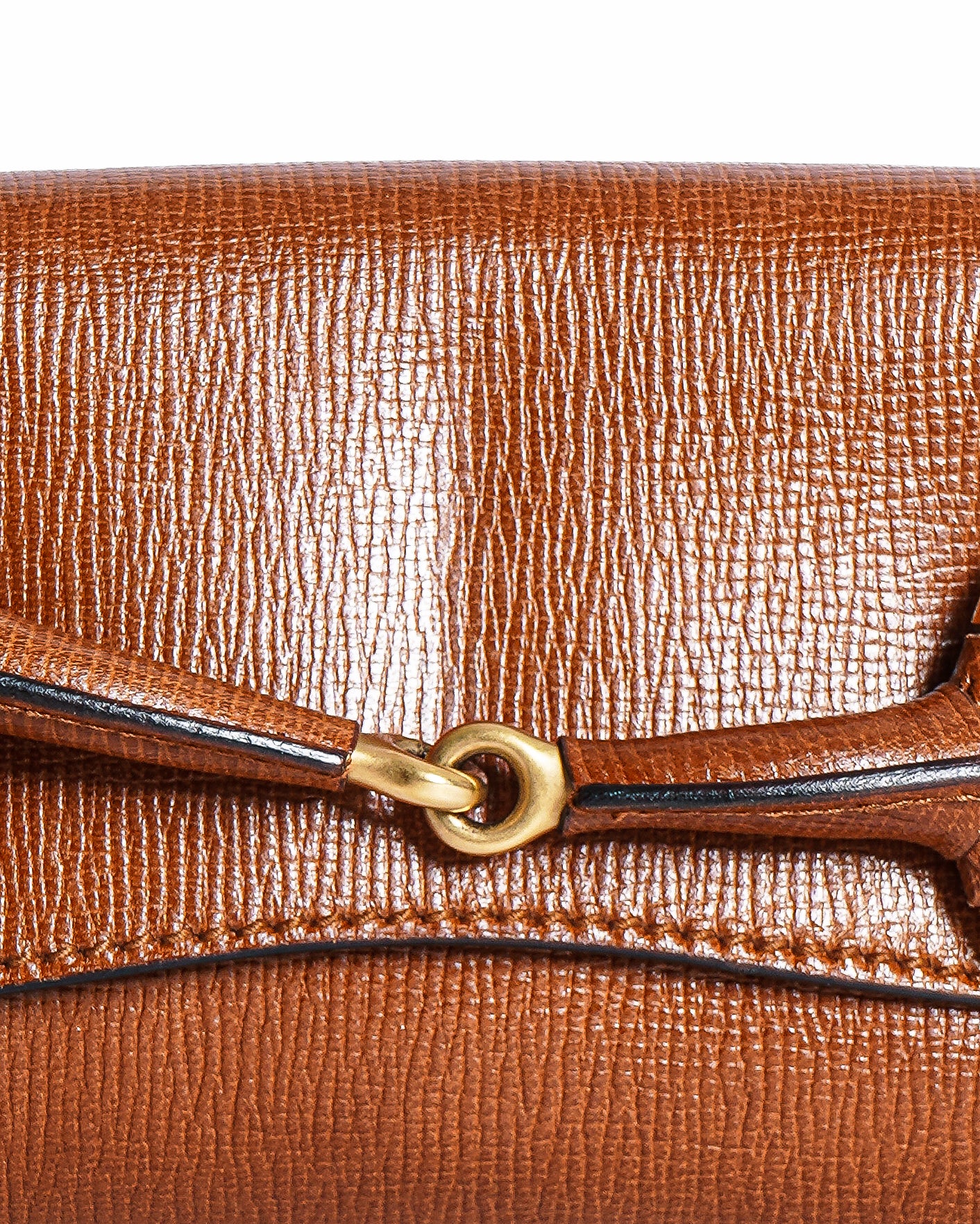 Gucci Brown Leather Horsebit Chain Clutch