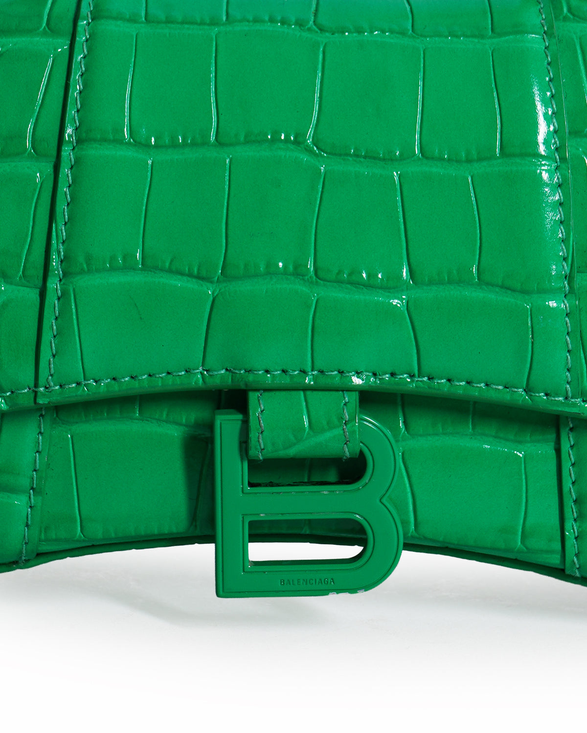 Balenciaga Hourglass XS Croc-Embossed Crossbody Bag