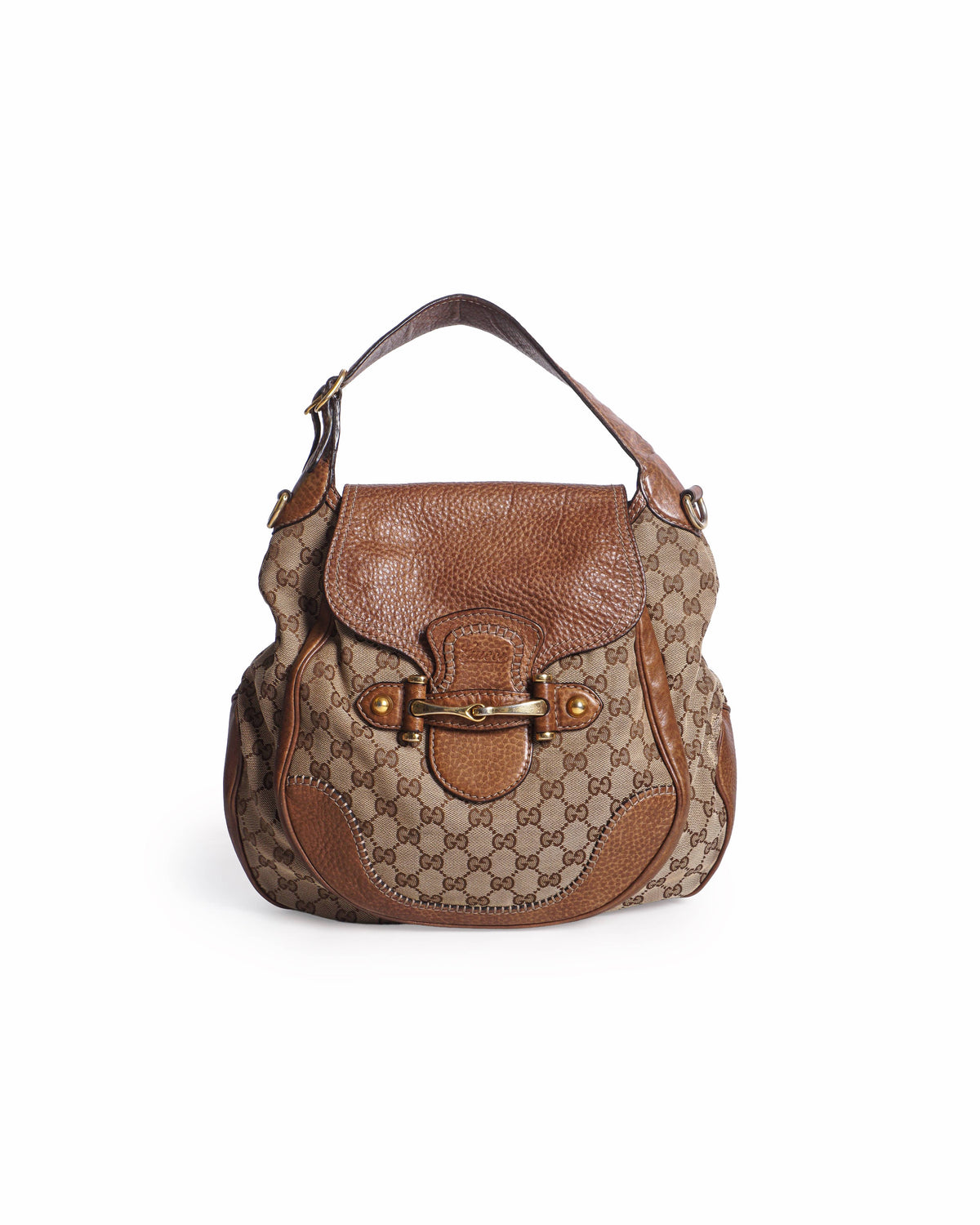 Gucci Pelham Beige GG Canvas & Leather Horsebit Bag