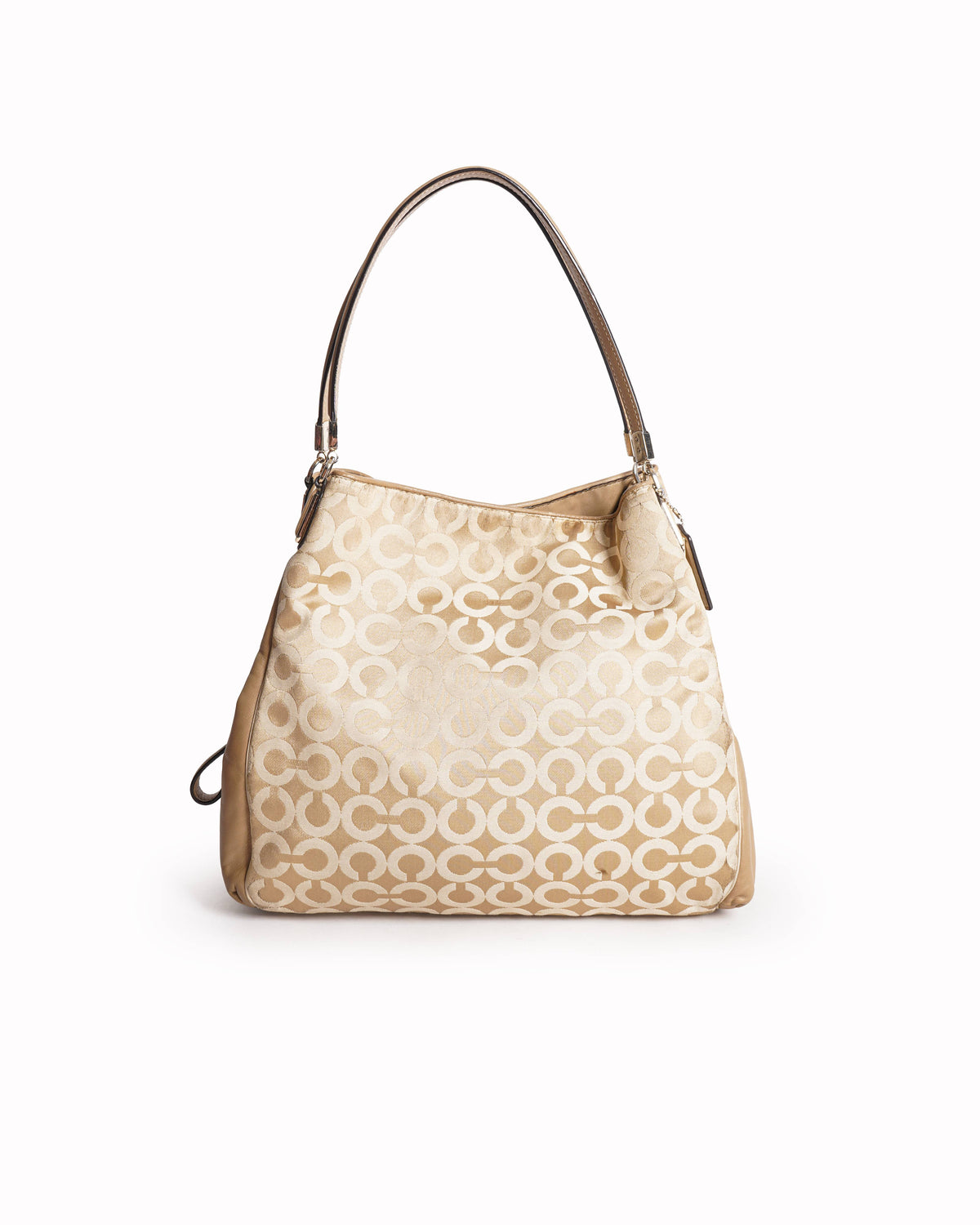 Coach gold sateen Op Art shoulder bag